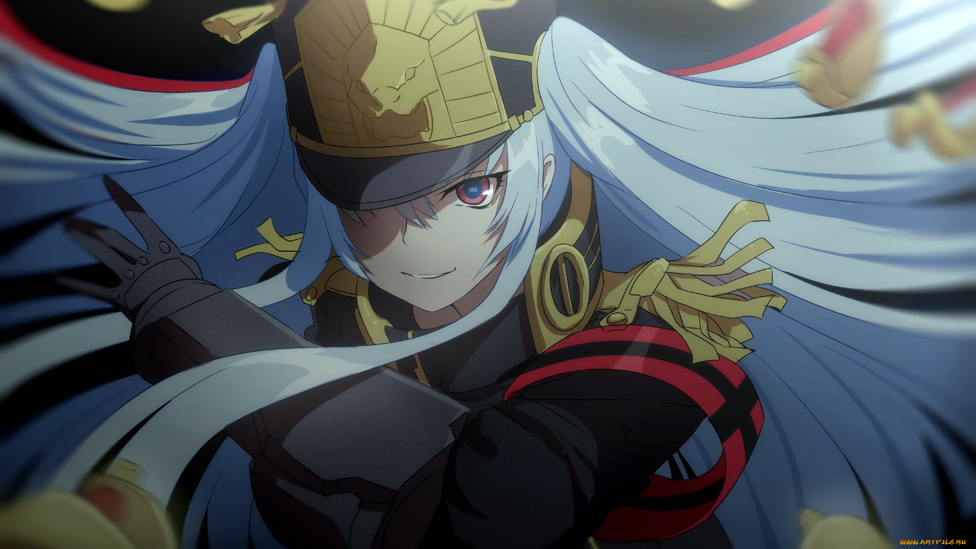 аниме, re, , creators, девушка, взгляд, фон