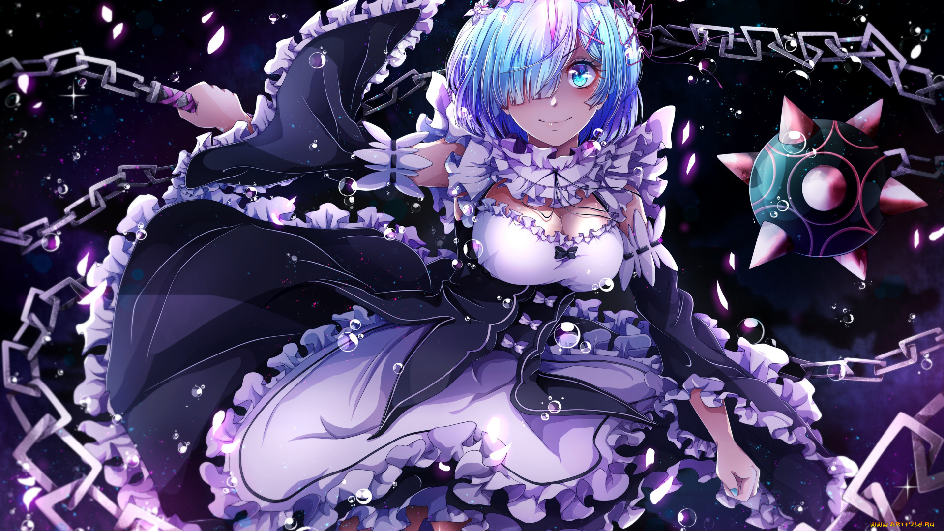 аниме, re, , zero, kara, hajimeru, isekai, seikatsu, рем