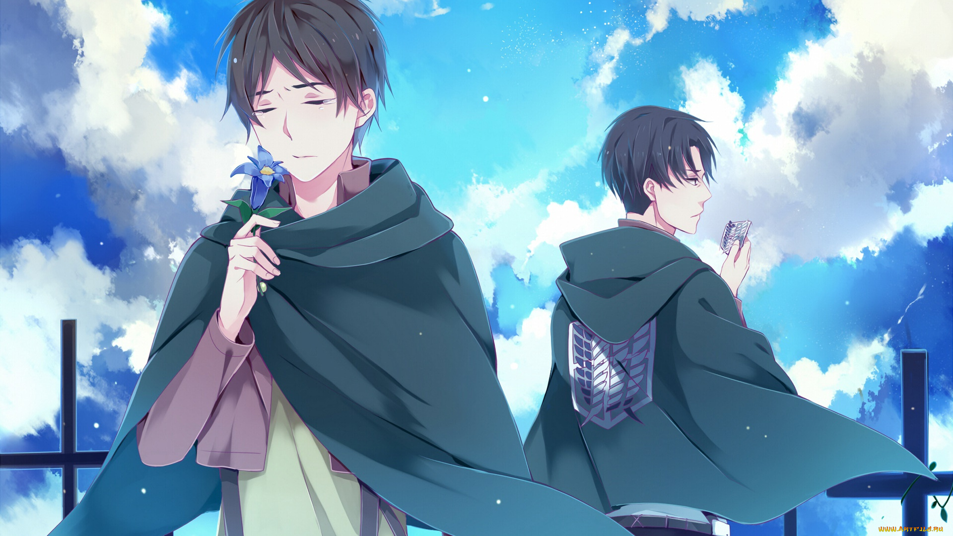 аниме, shingeki, no, kyojin, фон, парень, взгляд