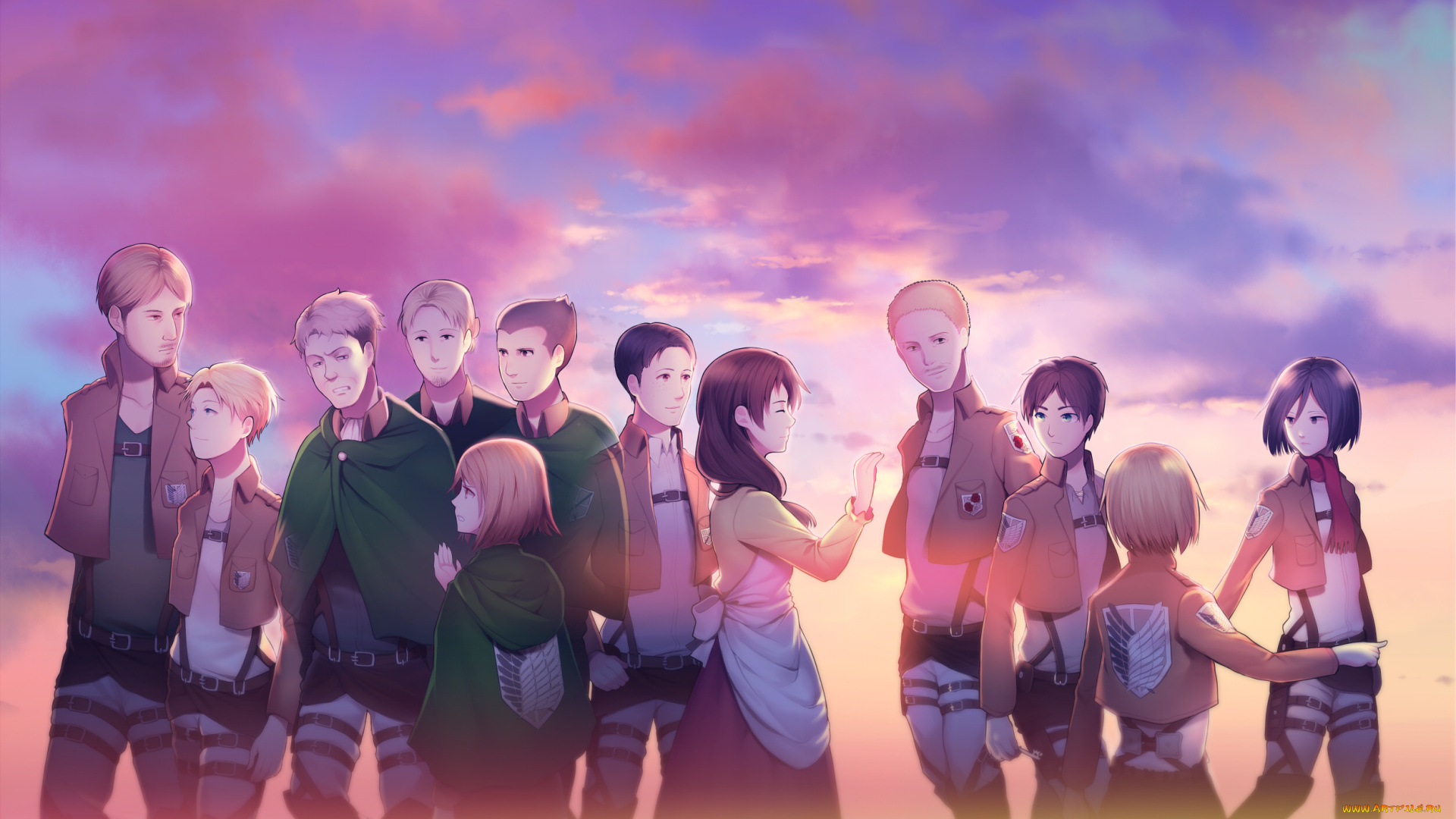 аниме, shingeki, no, kyojin, персонажи