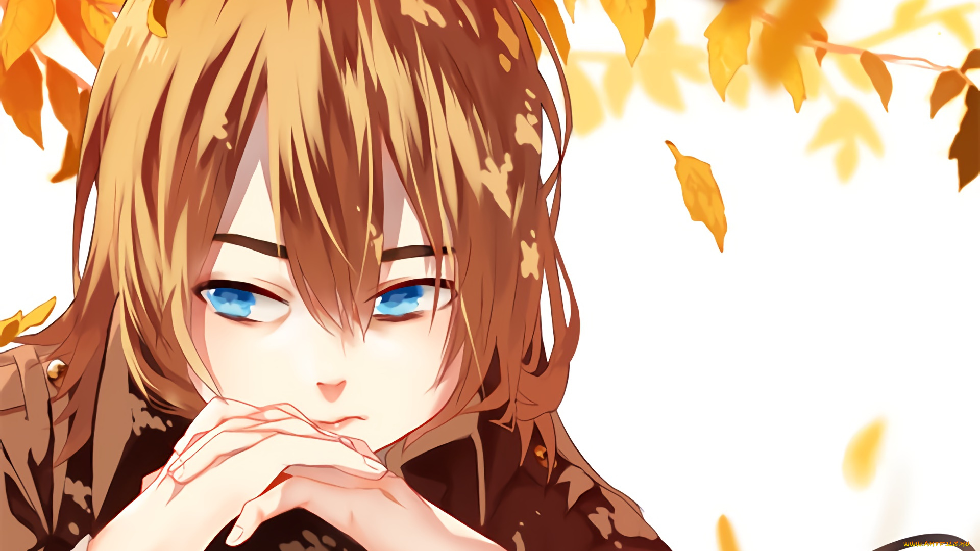 аниме, shingeki, no, kyojin, взгляд, девушка, фон