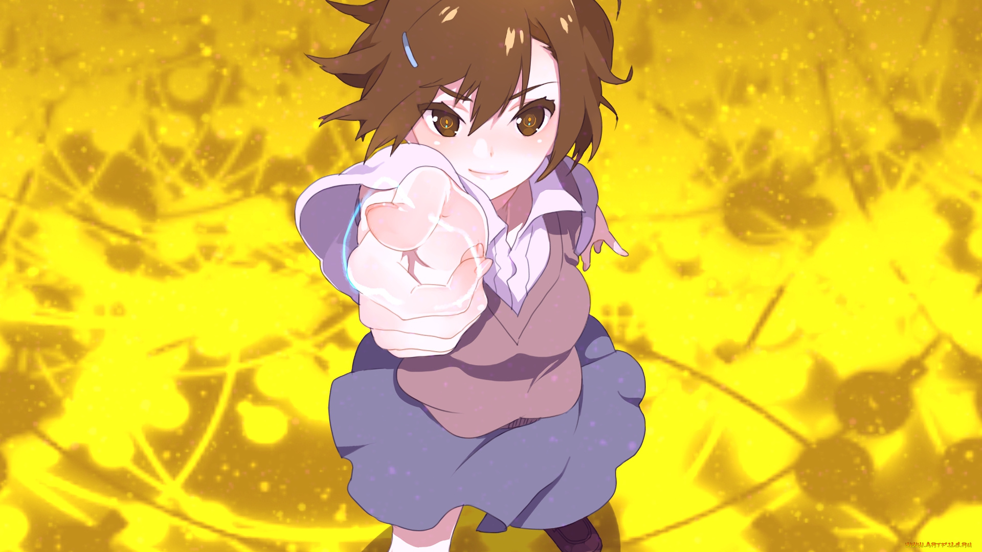 аниме, toaru, majutsu, no, index, девушка, взгляд, фон