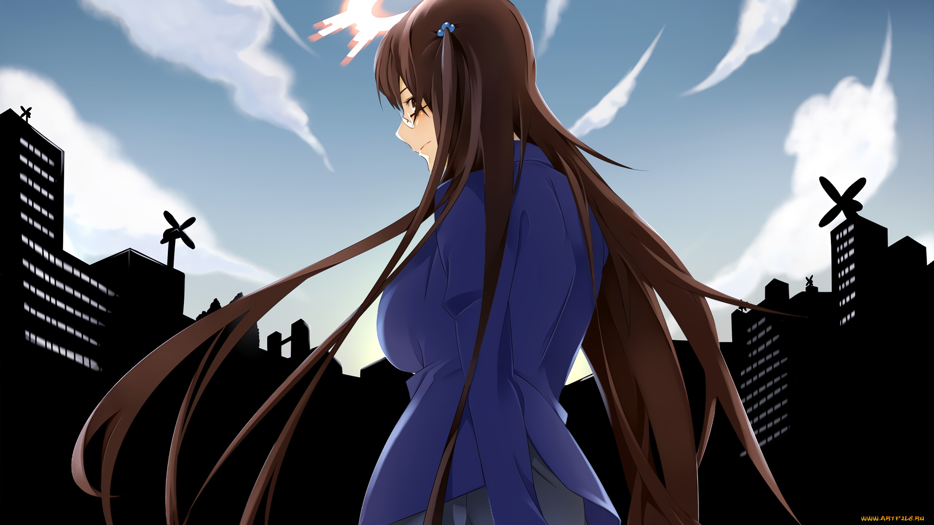 аниме, toaru, majutsu, no, index, девушка, взгляд, фон