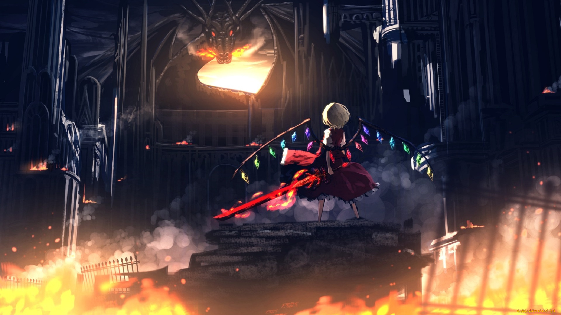 аниме, touhou, flandre, scarlet