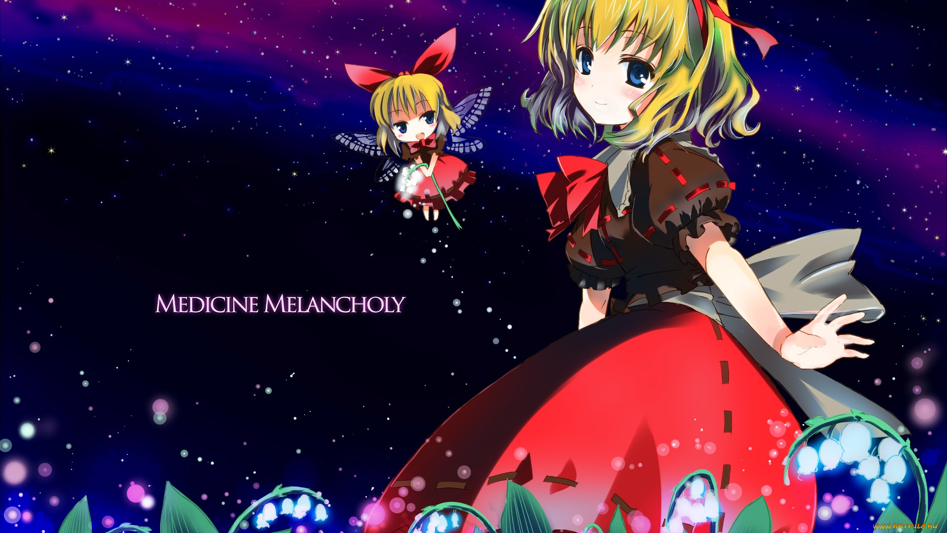 аниме, touhou, фон, взгляд, девушка