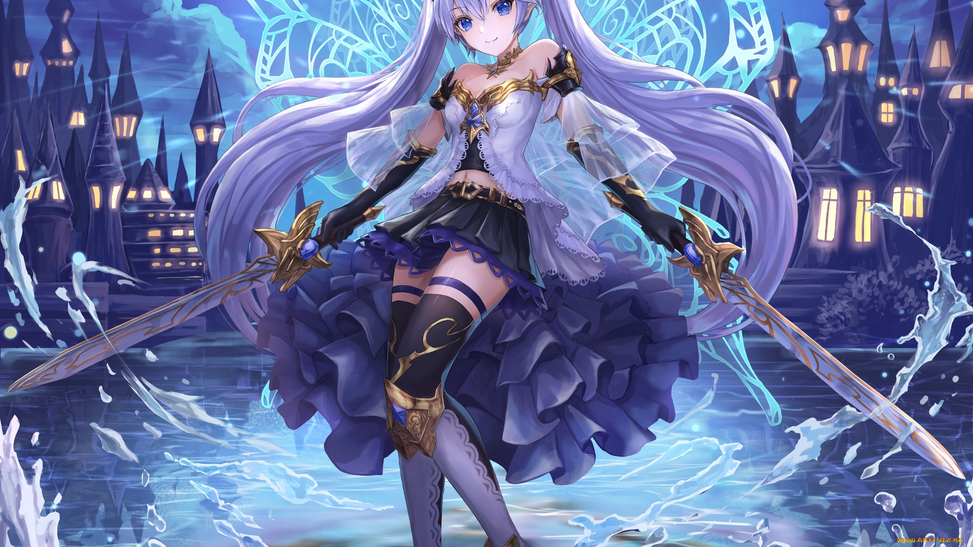 аниме, vocaloid, фон, взгляд, девушка