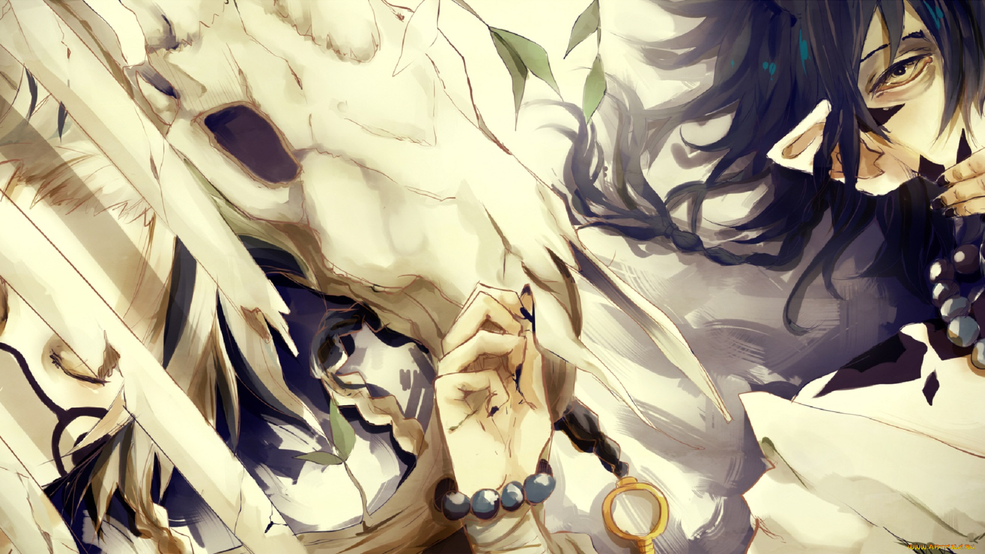 аниме, животные, , существа, череп