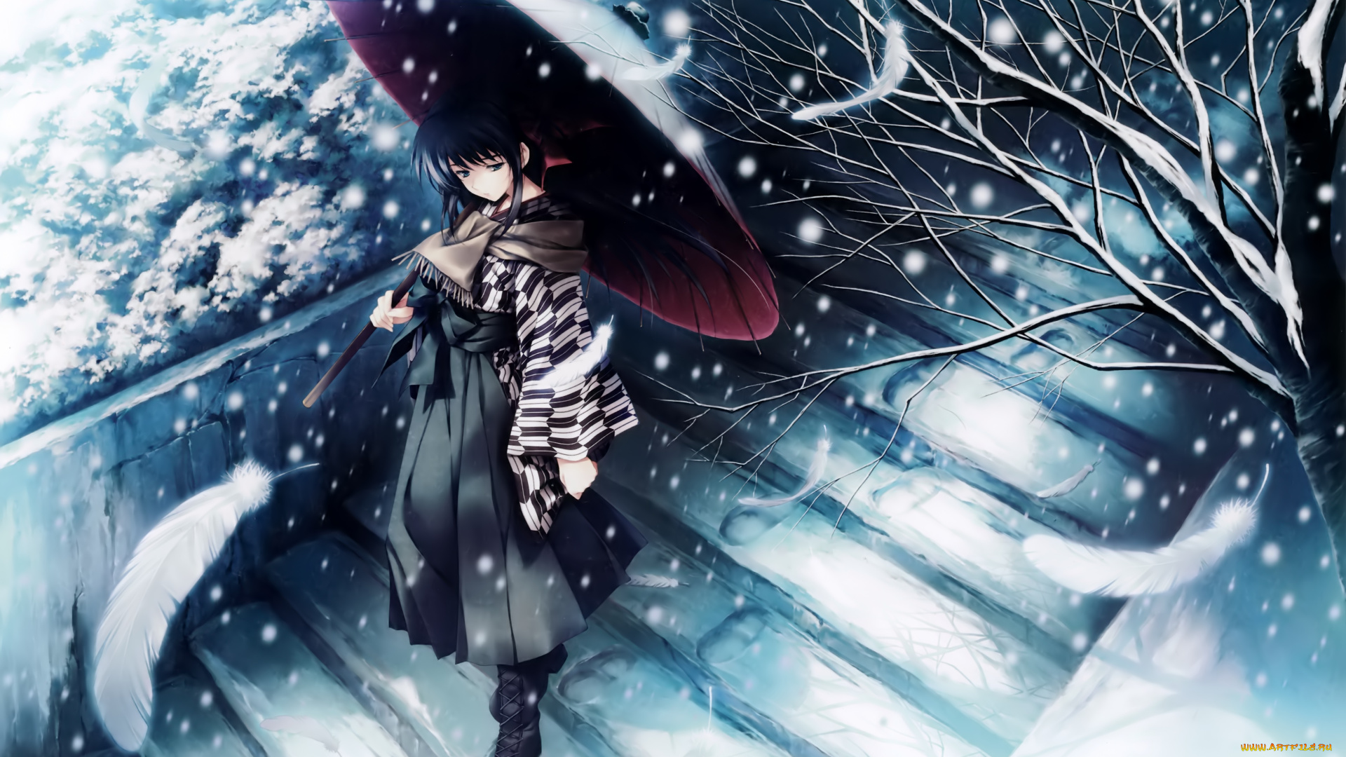 аниме, зима, , новый, год, , рождество, cartagra