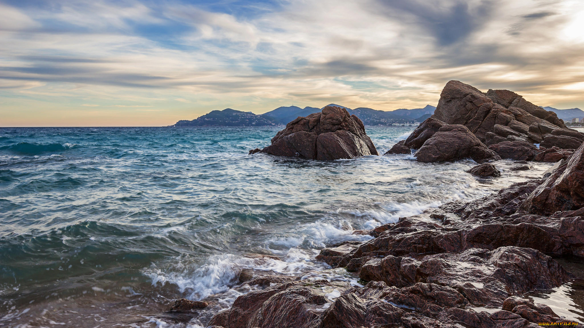 природа, побережье, пляж, берег, канны, франция, море