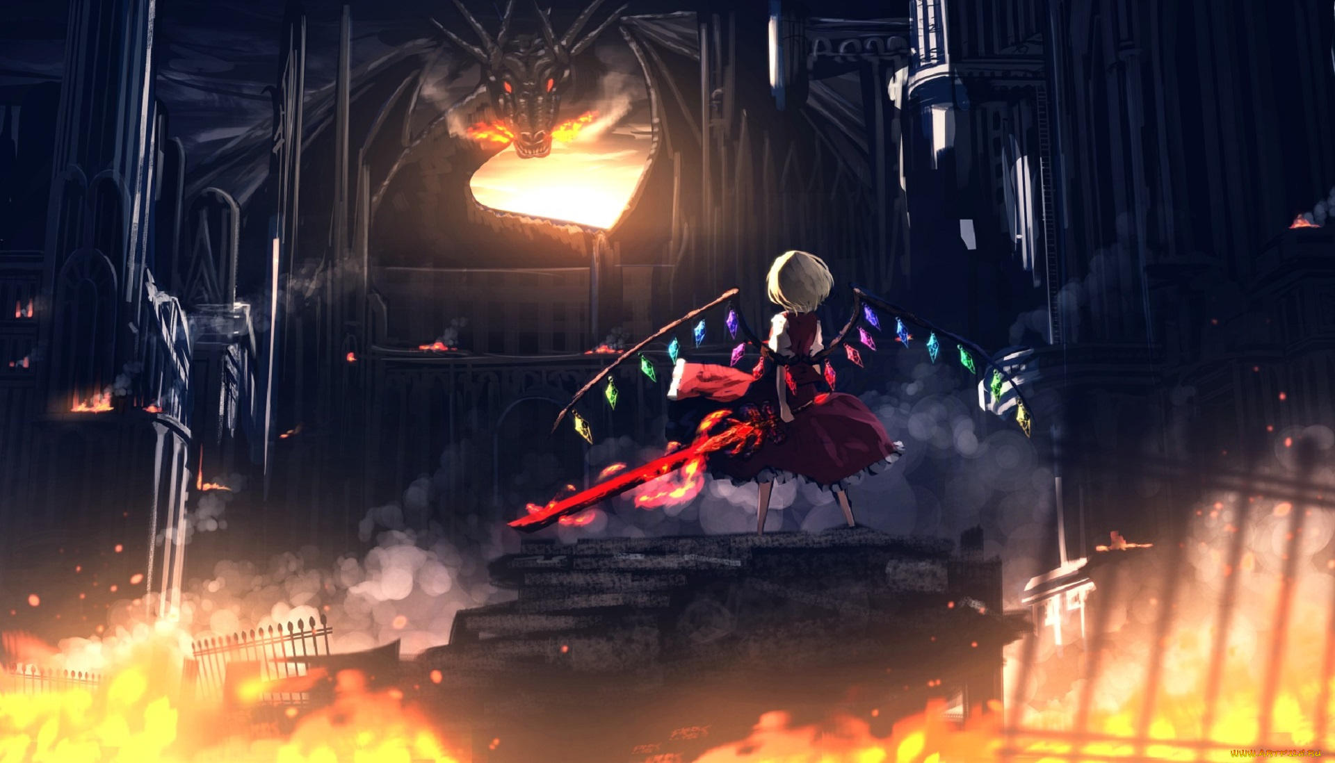 аниме, touhou, flandre, scarlet