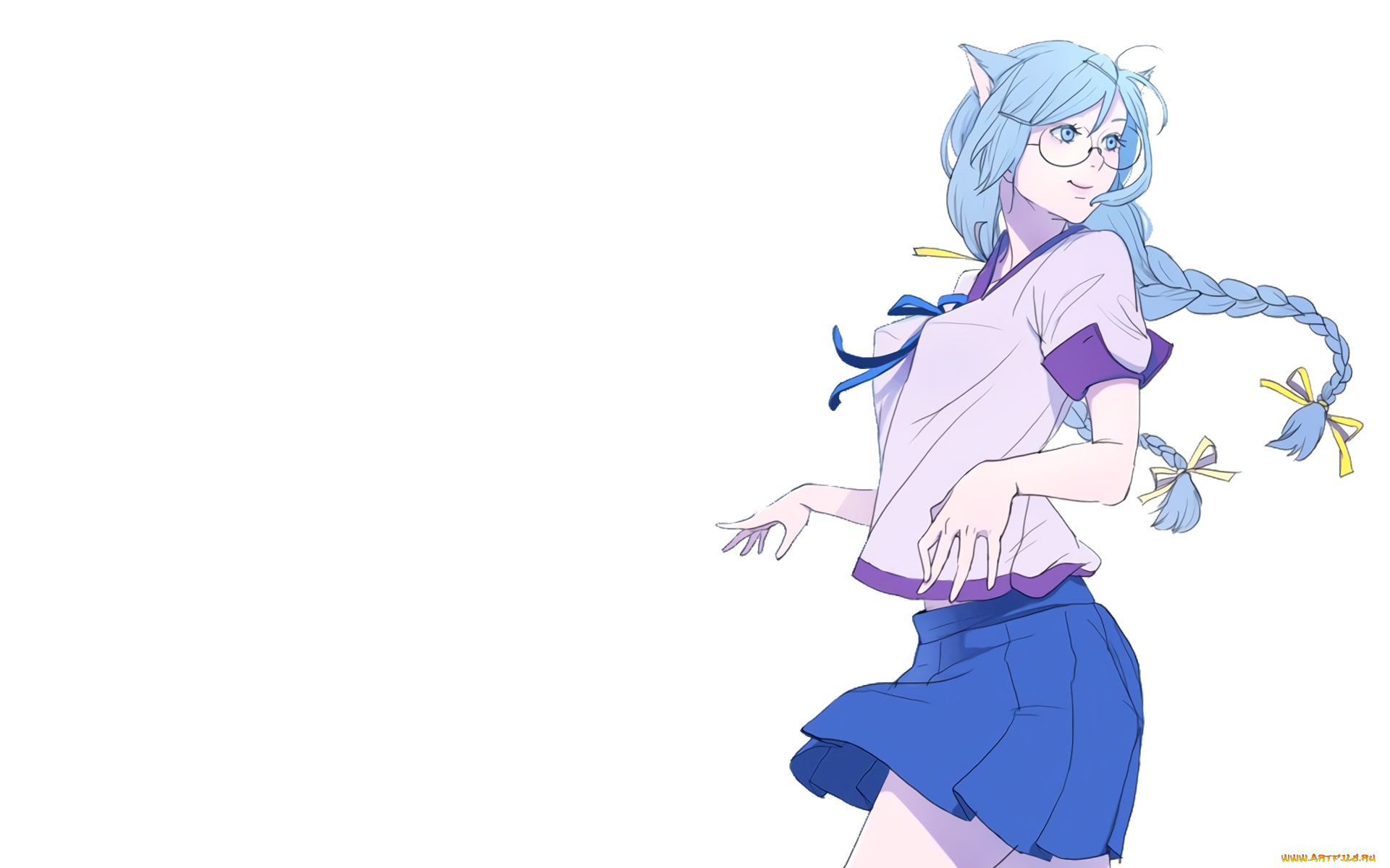 аниме, bakemonogatari, девушка, фон, взгляд