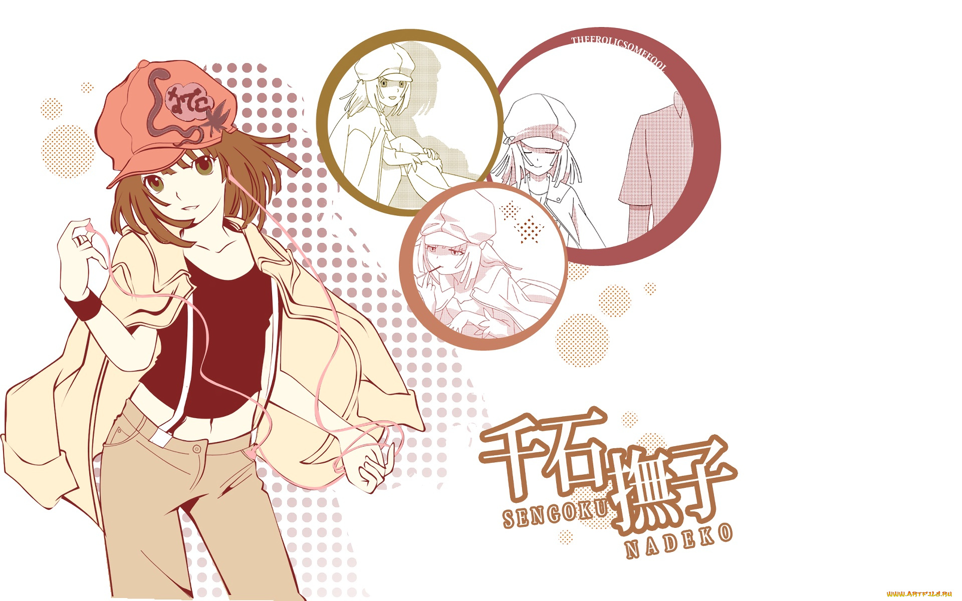 аниме, bakemonogatari, девушка, взгляд, фон