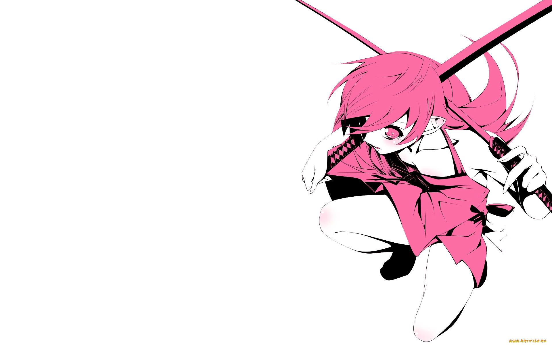 аниме, bakemonogatari, фон, взгляд, девушка