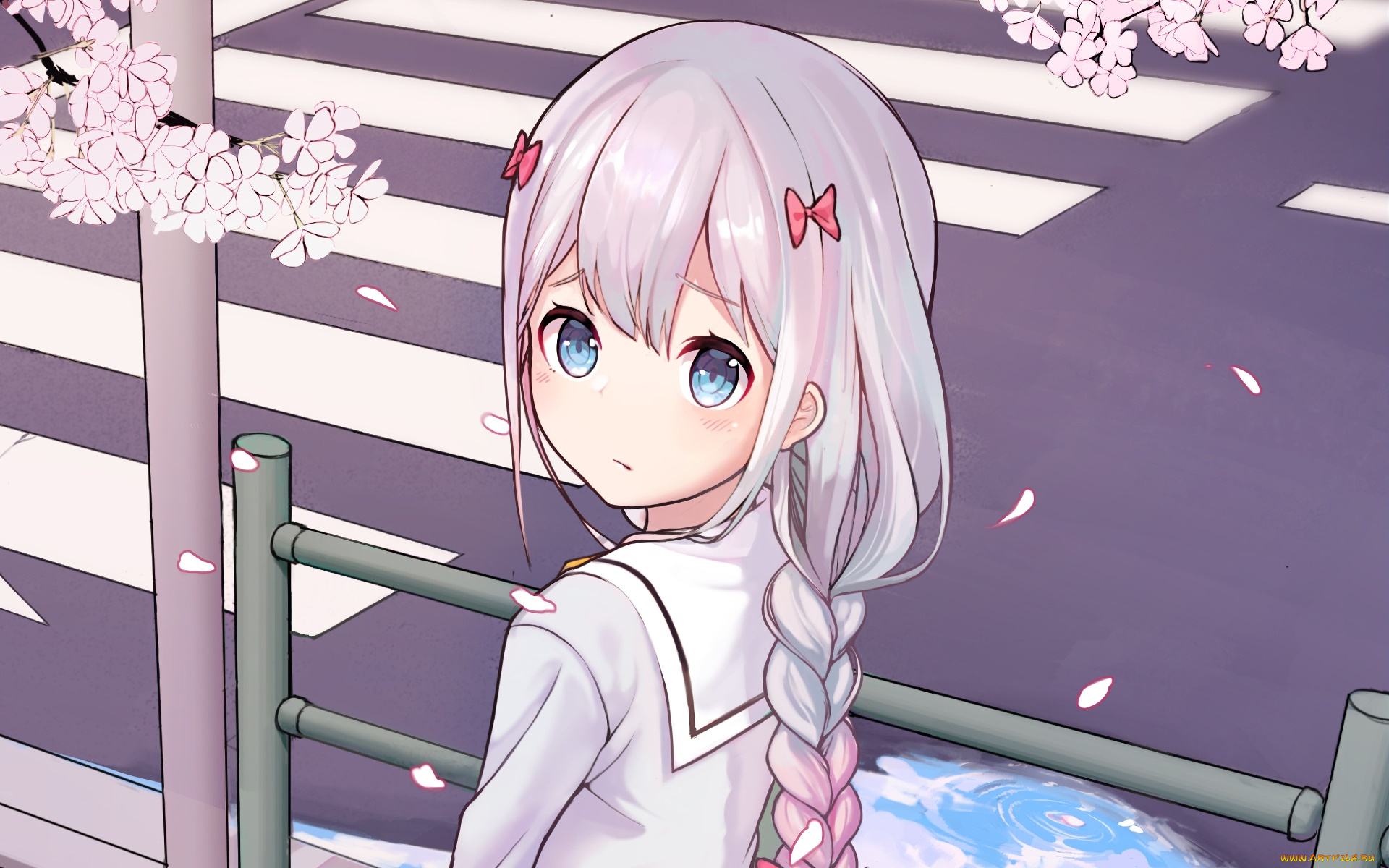 аниме, eromanga-sensei, взгляд, девушка, фон