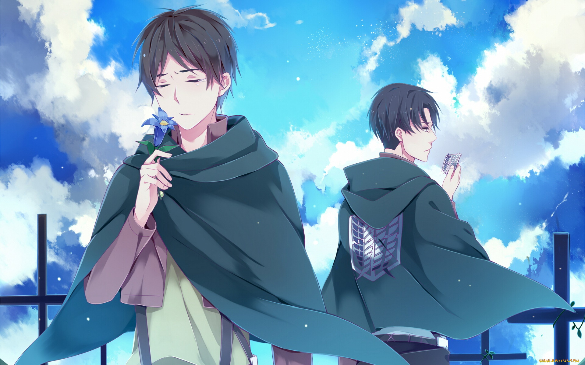 аниме, shingeki, no, kyojin, фон, парень, взгляд