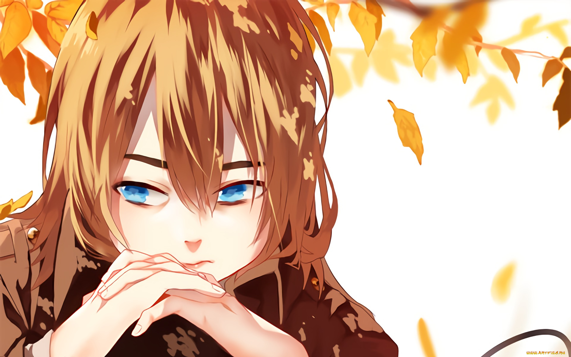 аниме, shingeki, no, kyojin, взгляд, девушка, фон