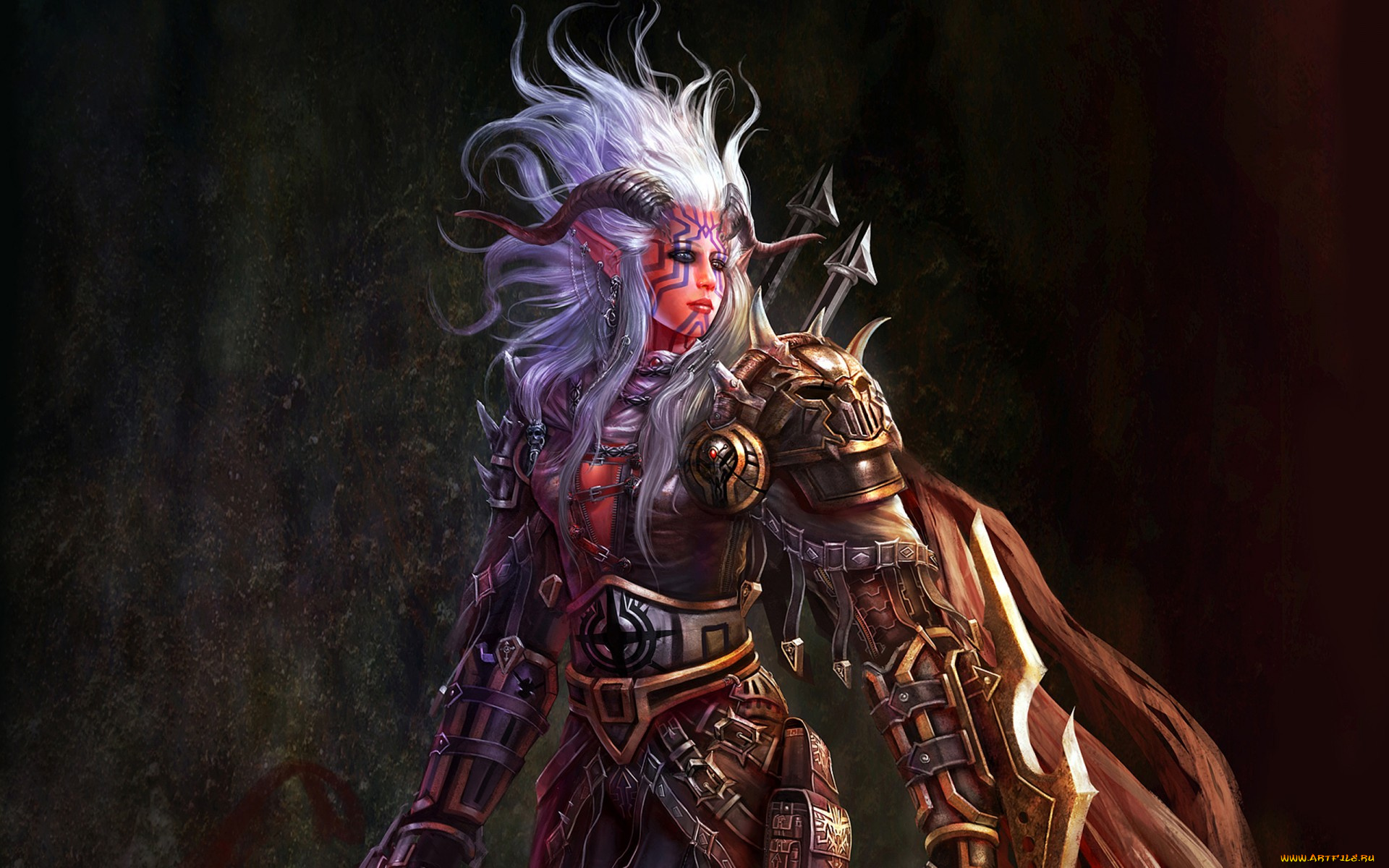 фэнтези, демоны, доспехи, латы, рога, суккуб, демон