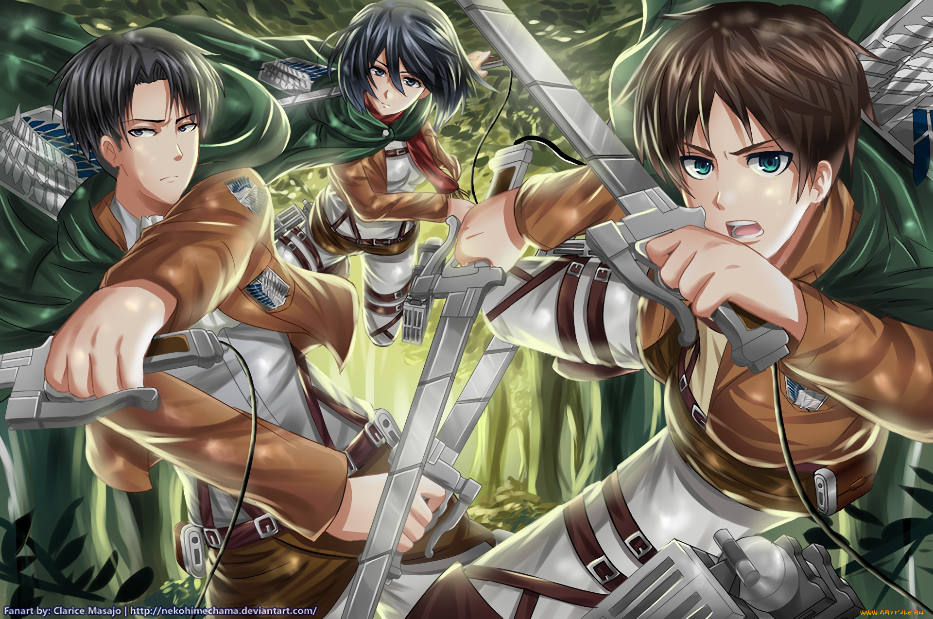 аниме, shingeki, no, kyojin, персонажи