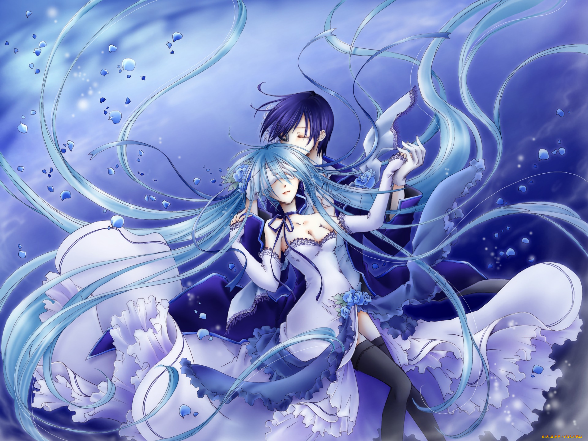 аниме, vocaloid, фон, девушка, взгляд