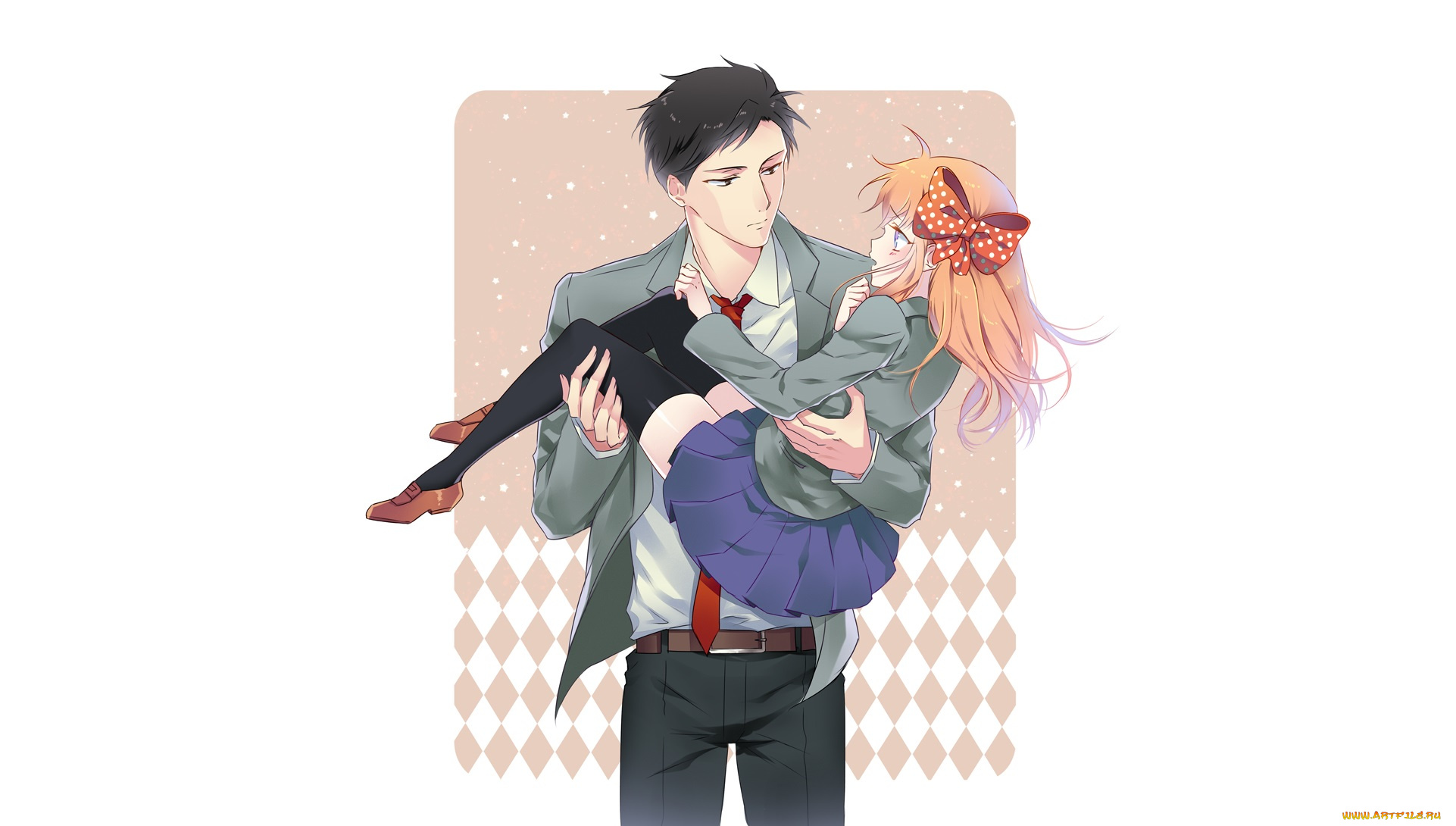 аниме, gekkan, shoujo, nozaki-kun, двое