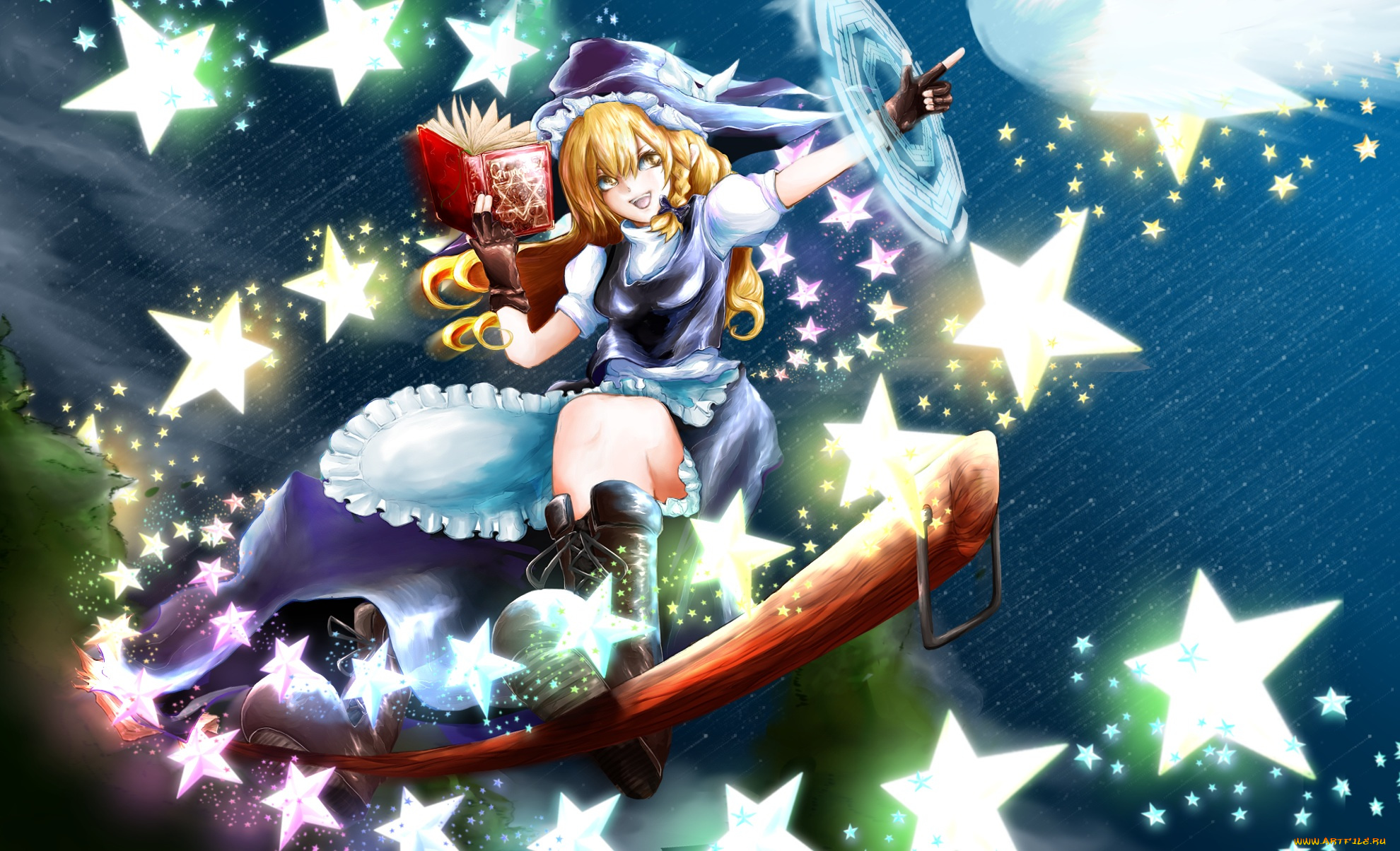 аниме, touhou, kirisame, marisa