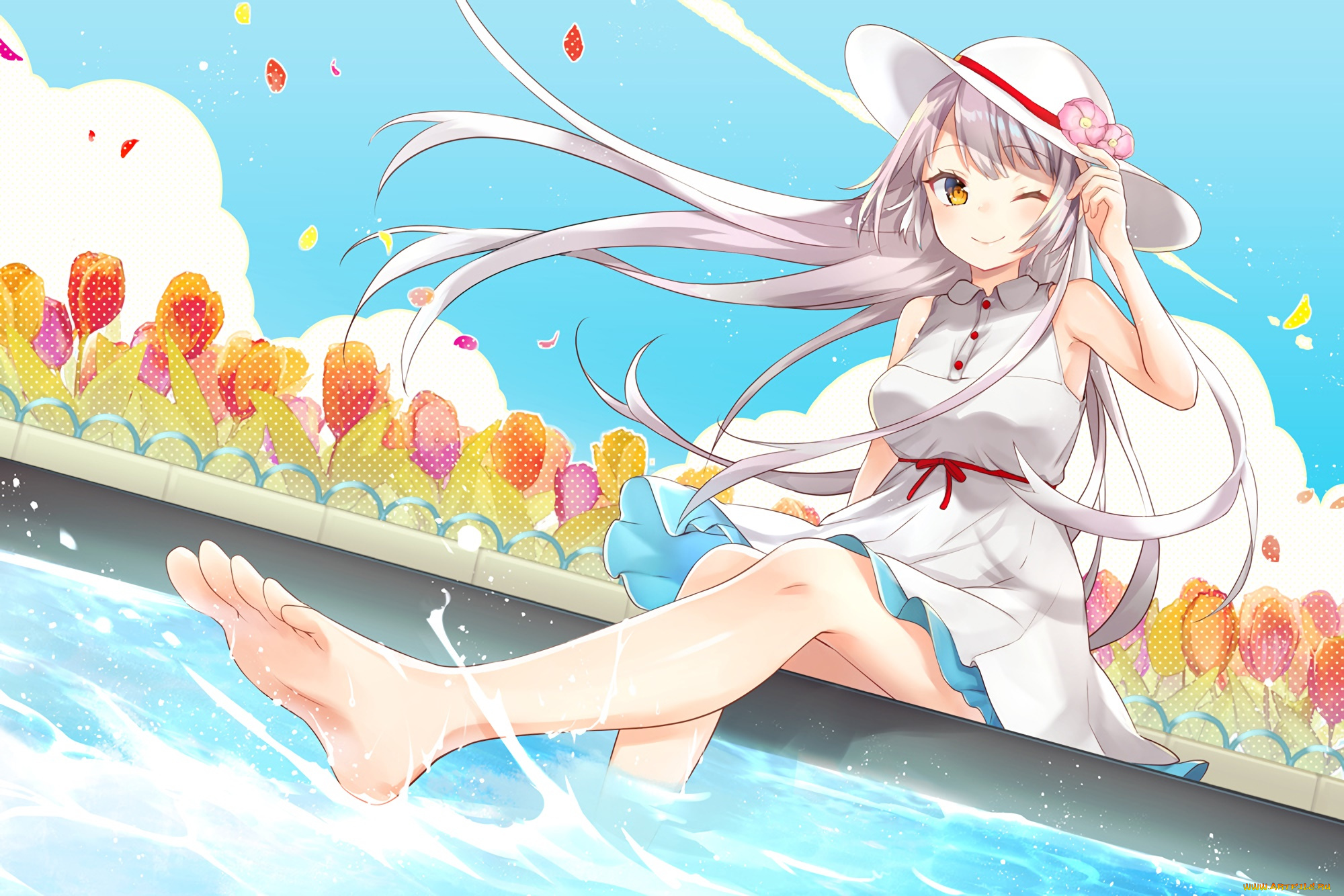 аниме, unknown, , другое, фон, взгляд, девушка