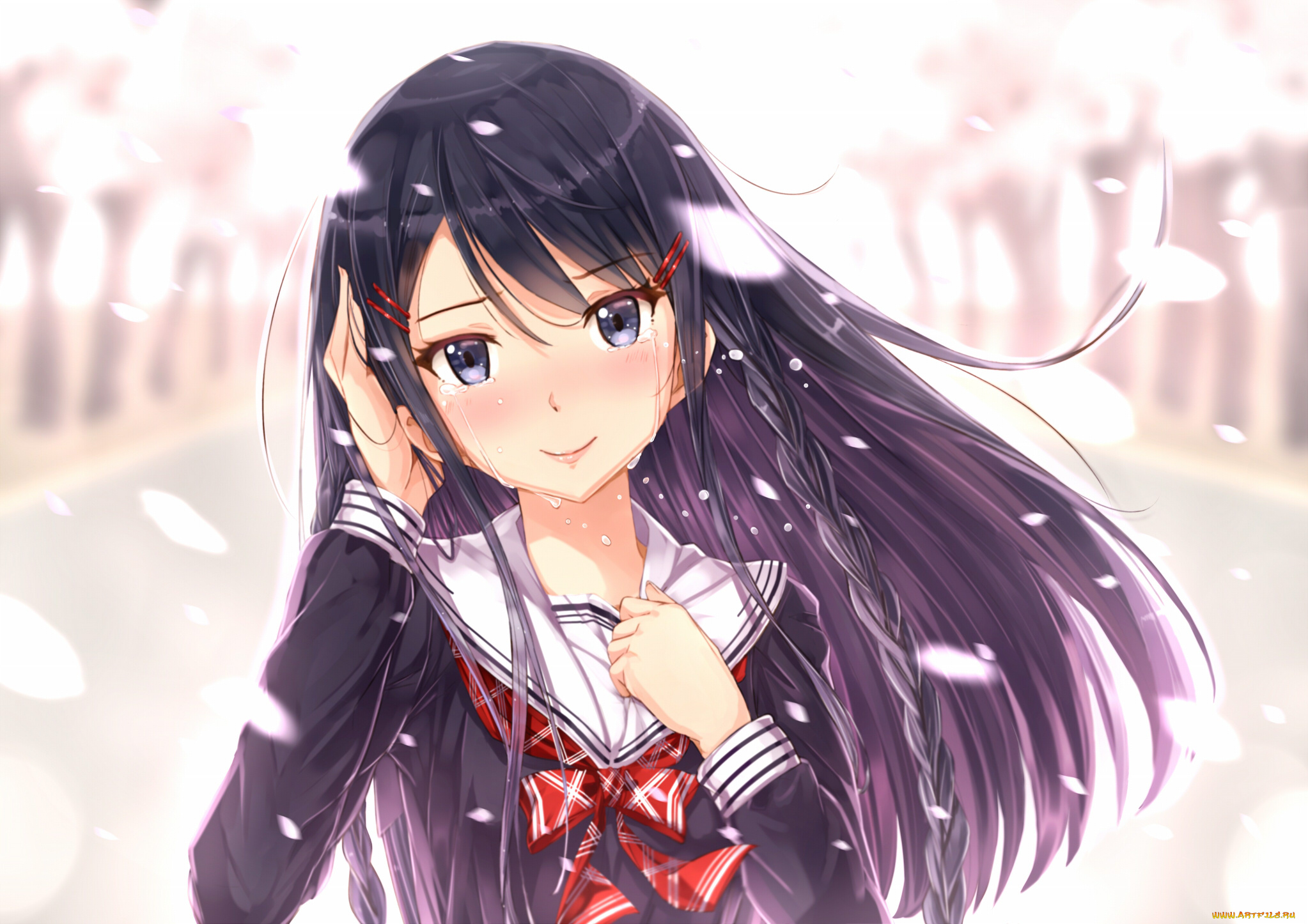 аниме, unknown, , другое, девушка, взгляд, фон