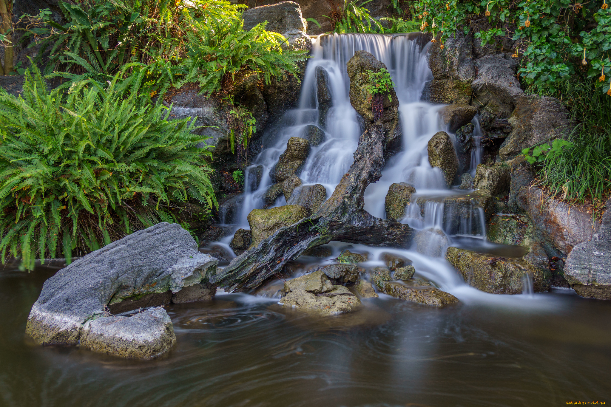 природа, водопады, водопад, река, лес