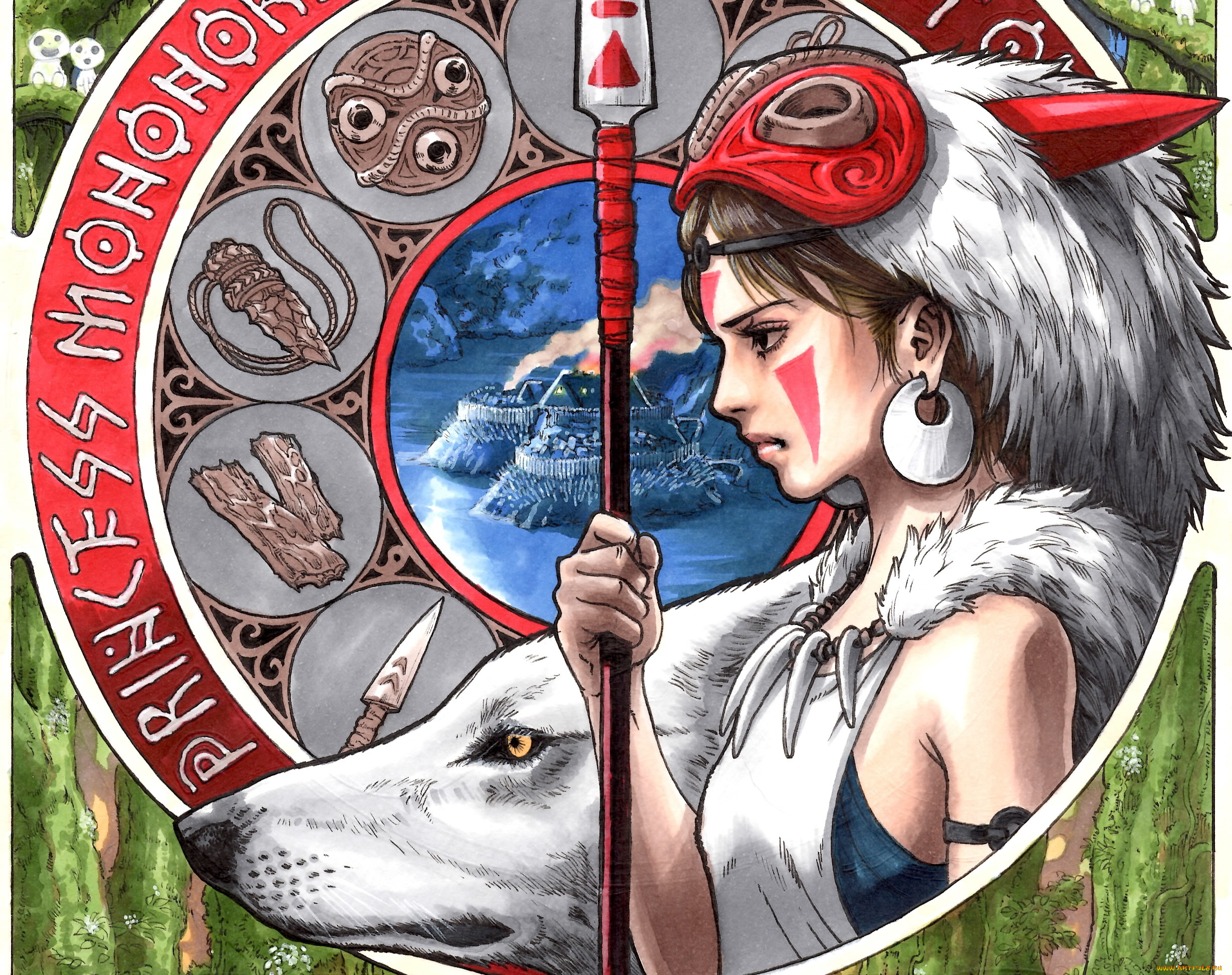 аниме, mononoke, hime, принцесса