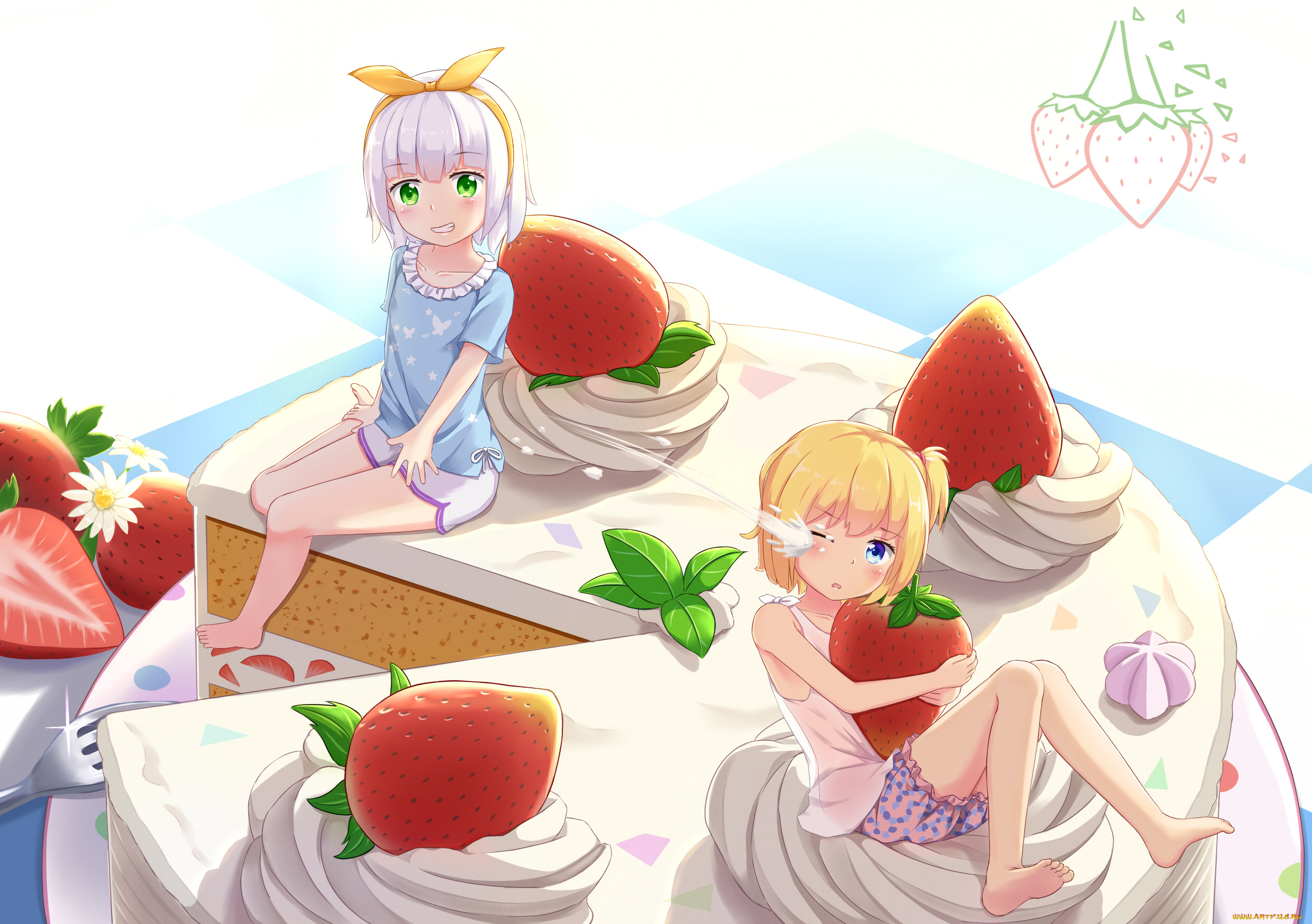 аниме, unknown, , другое, девушки, фон, взгляд