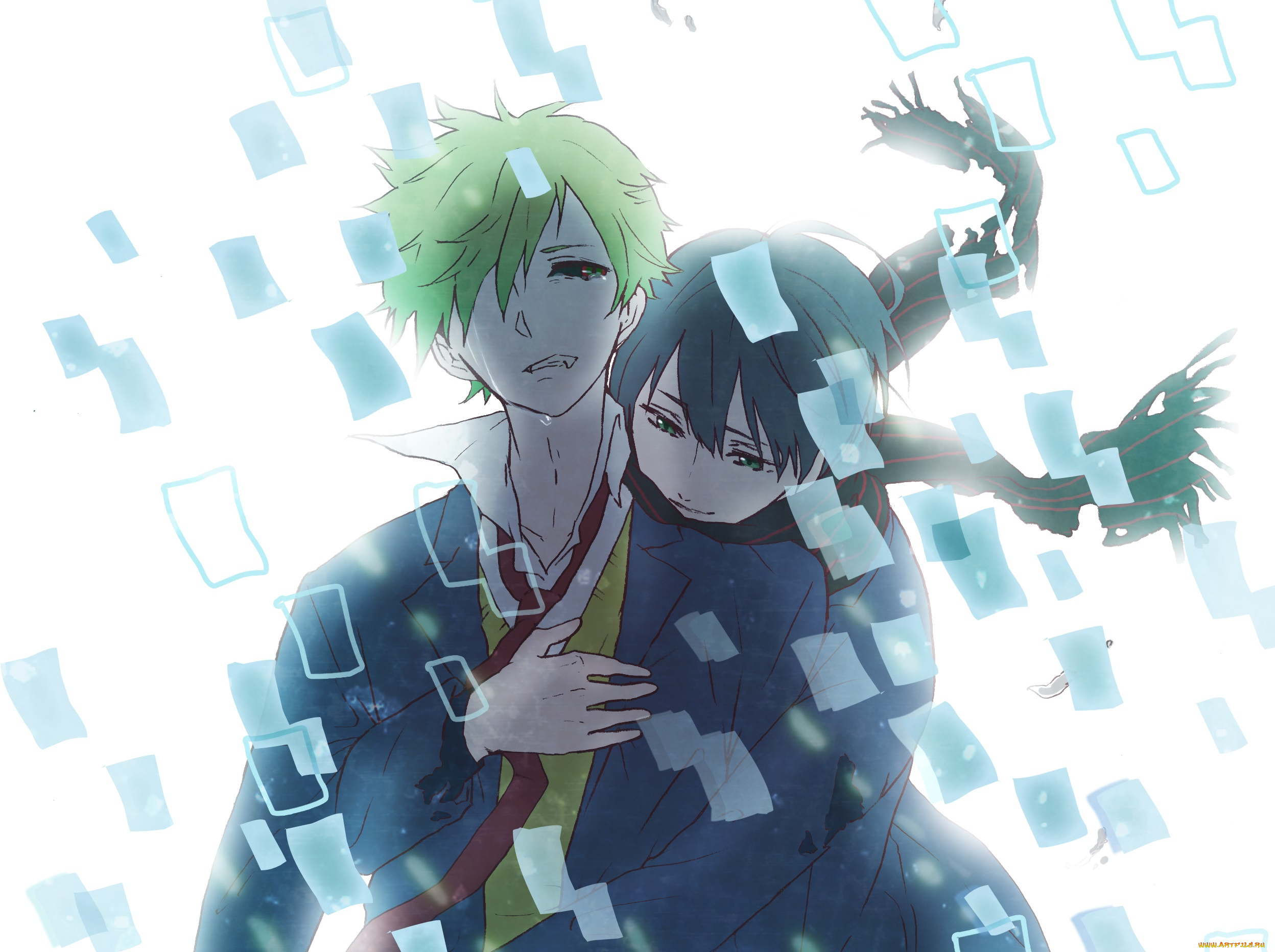 аниме, kyoukai, no, kanata, двое