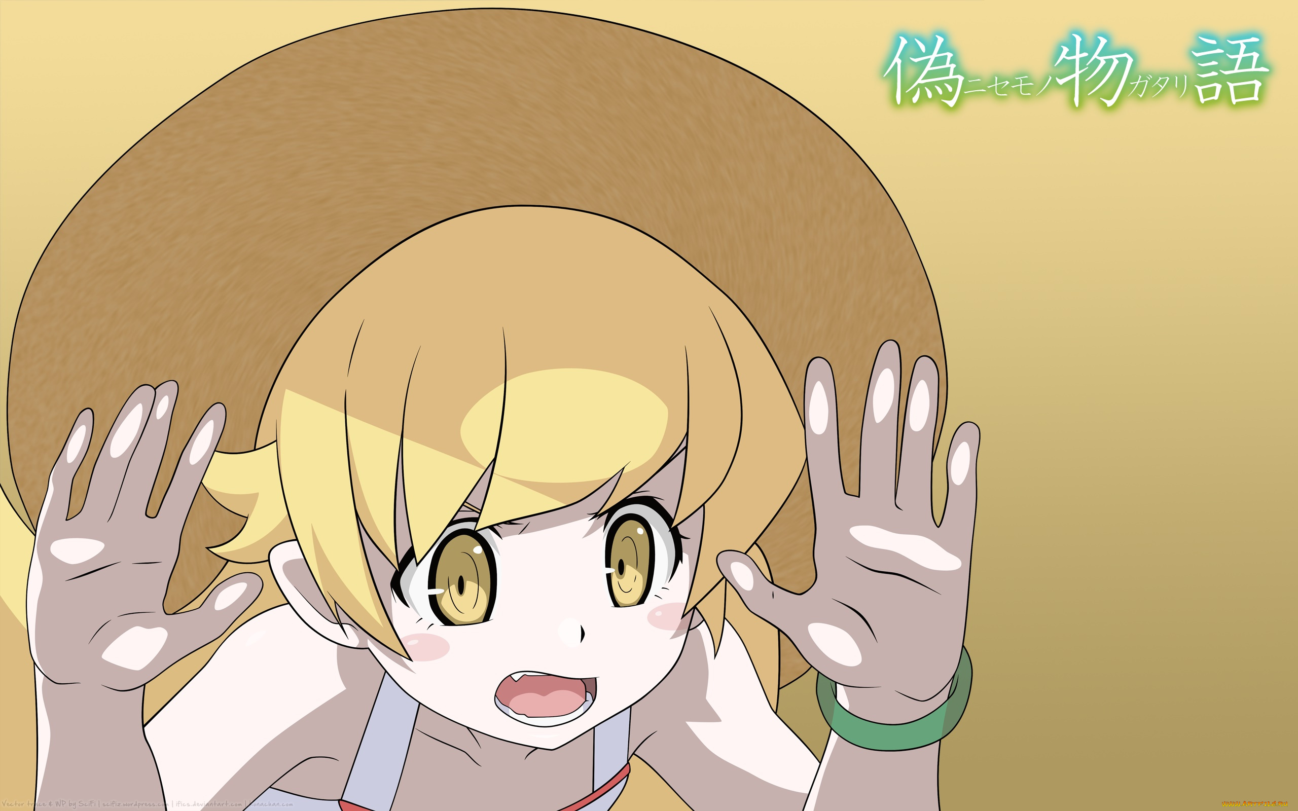 аниме, bakemonogatari, фон, взгляд, девушка