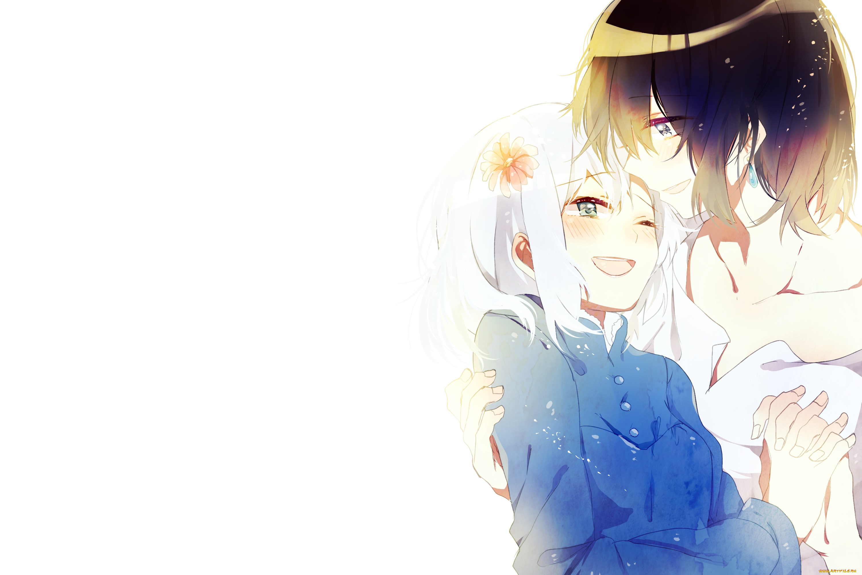 аниме, howl`s, moving, castle, двое