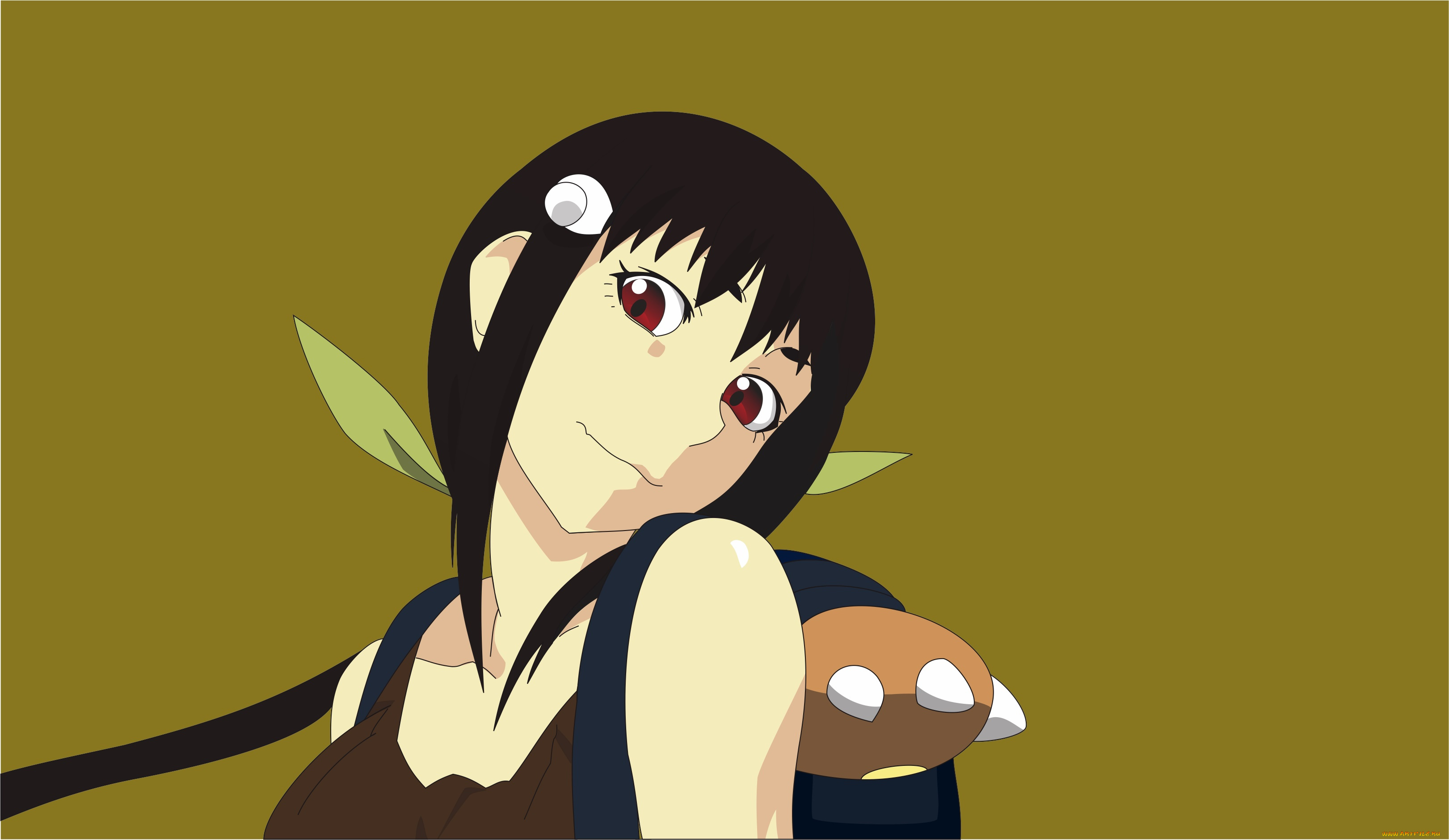 аниме, bakemonogatari, девушка, взгляд, фон