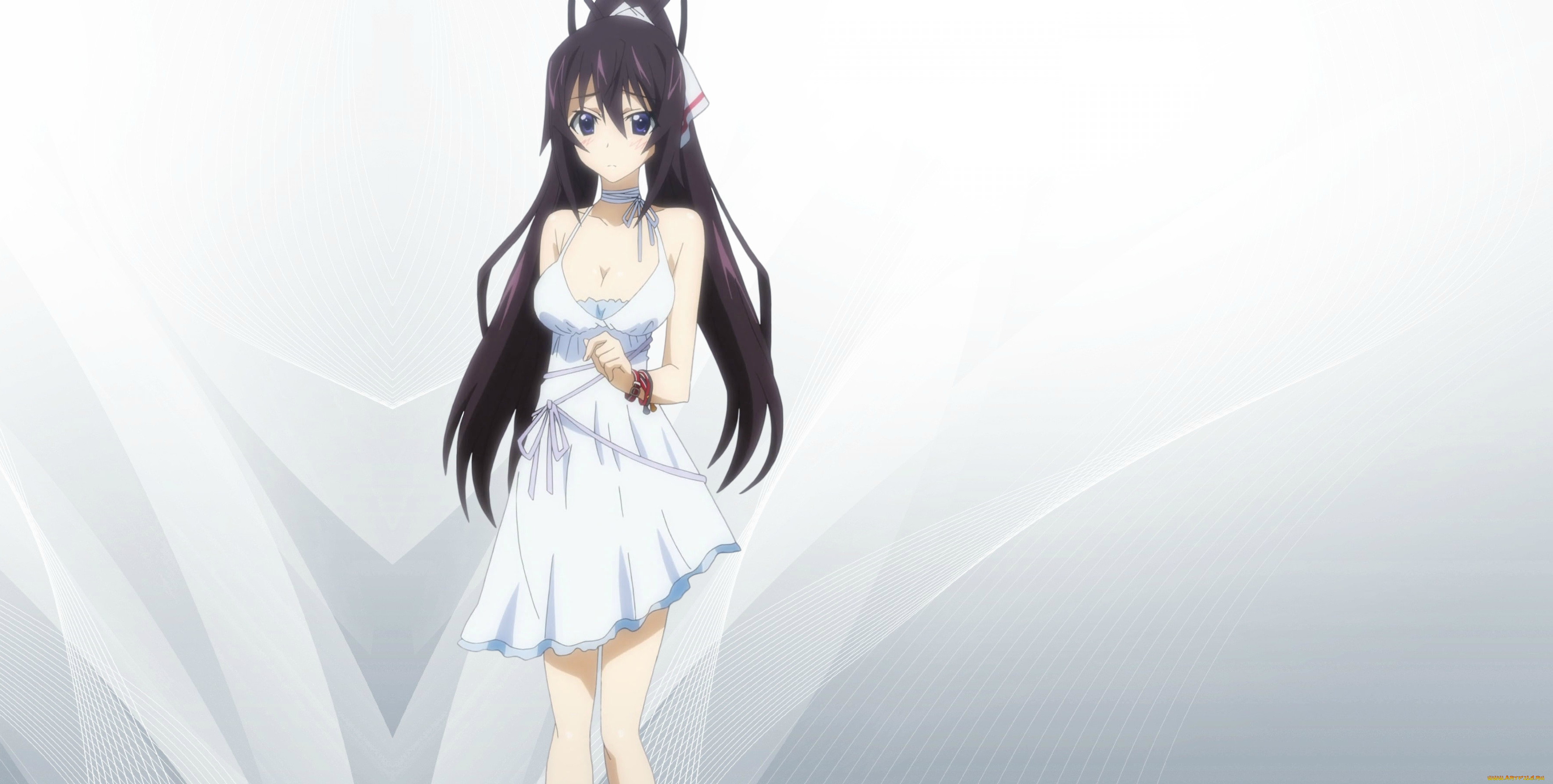 аниме, infinite, stratos, девушка, взгляд, фон