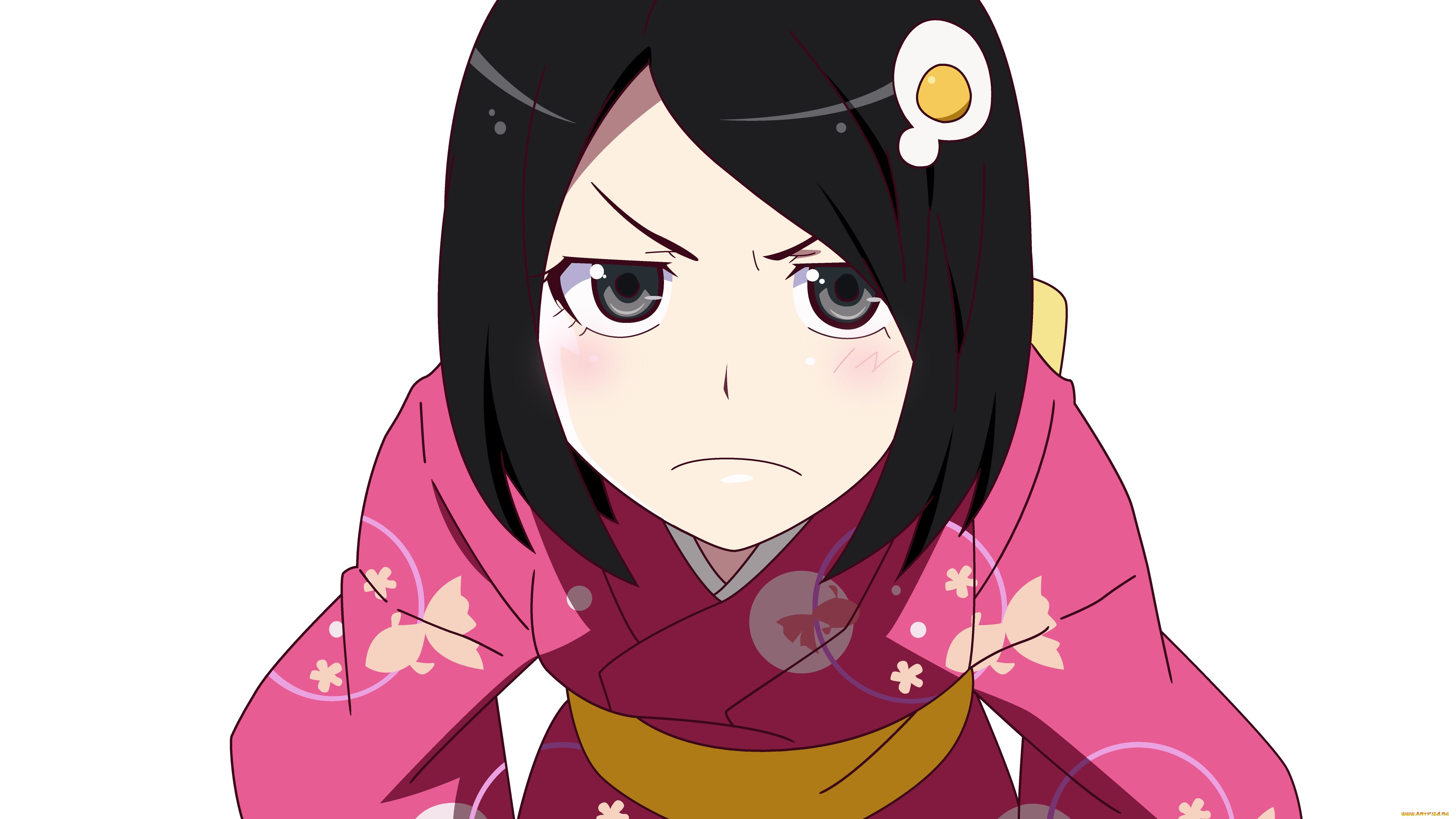 аниме, bakemonogatari, фон, взгляд, девушка