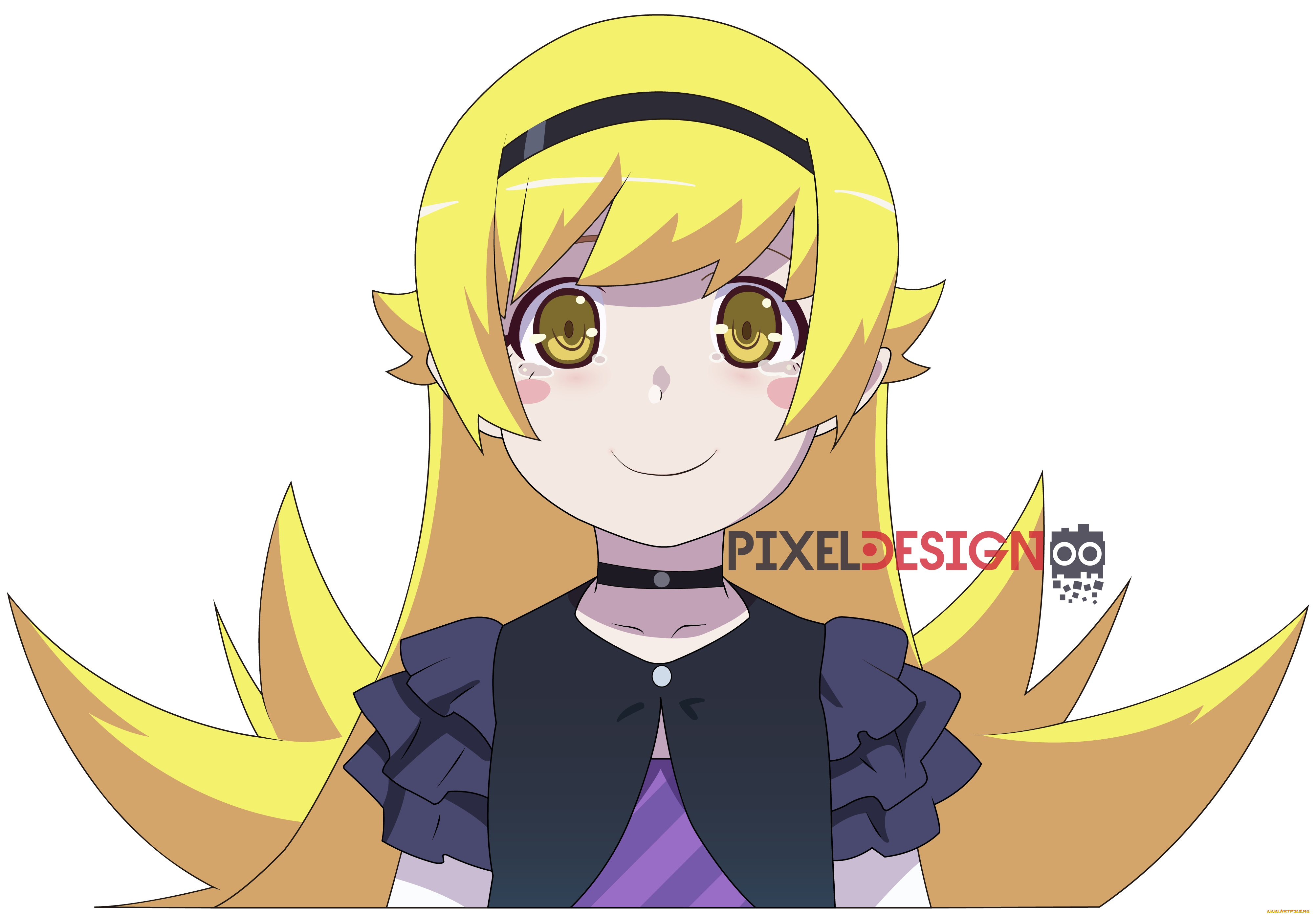 аниме, bakemonogatari, фон, взгляд, девушка