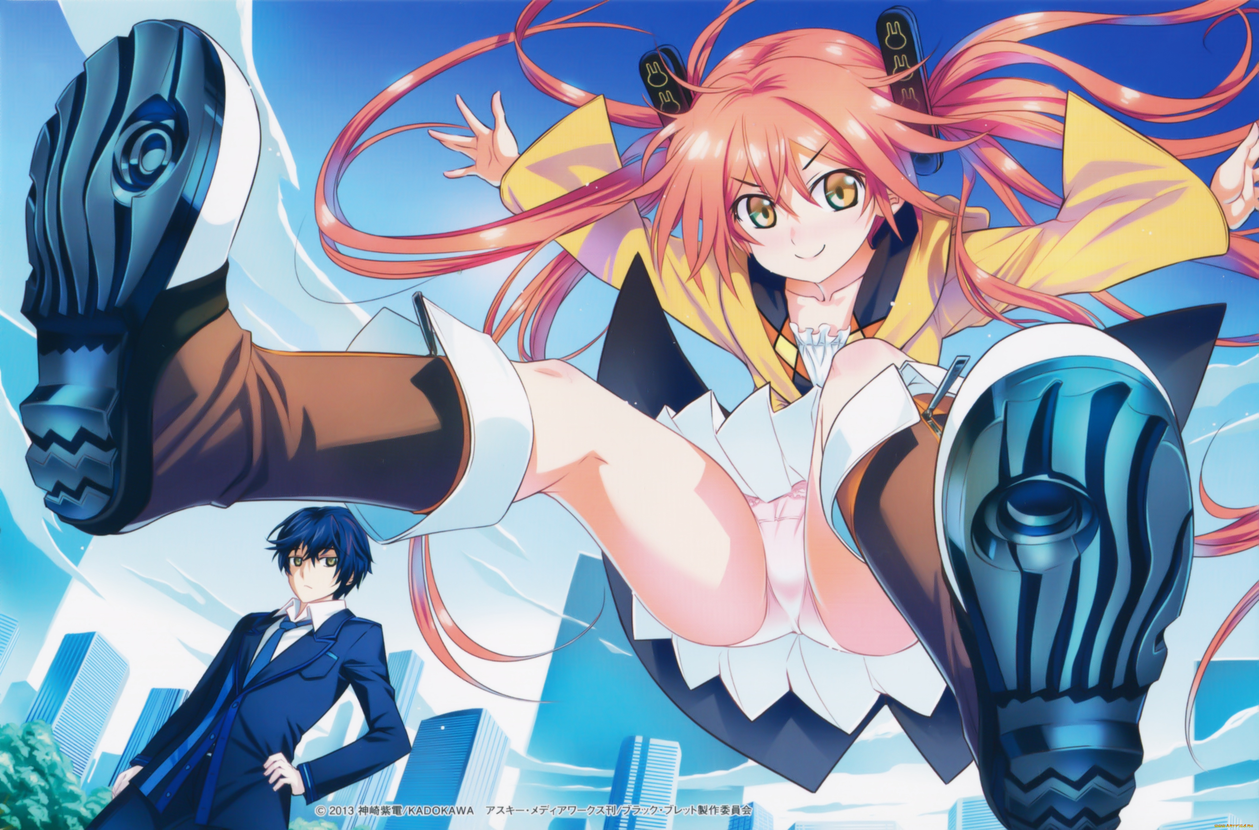 аниме, black, bullet, девочка