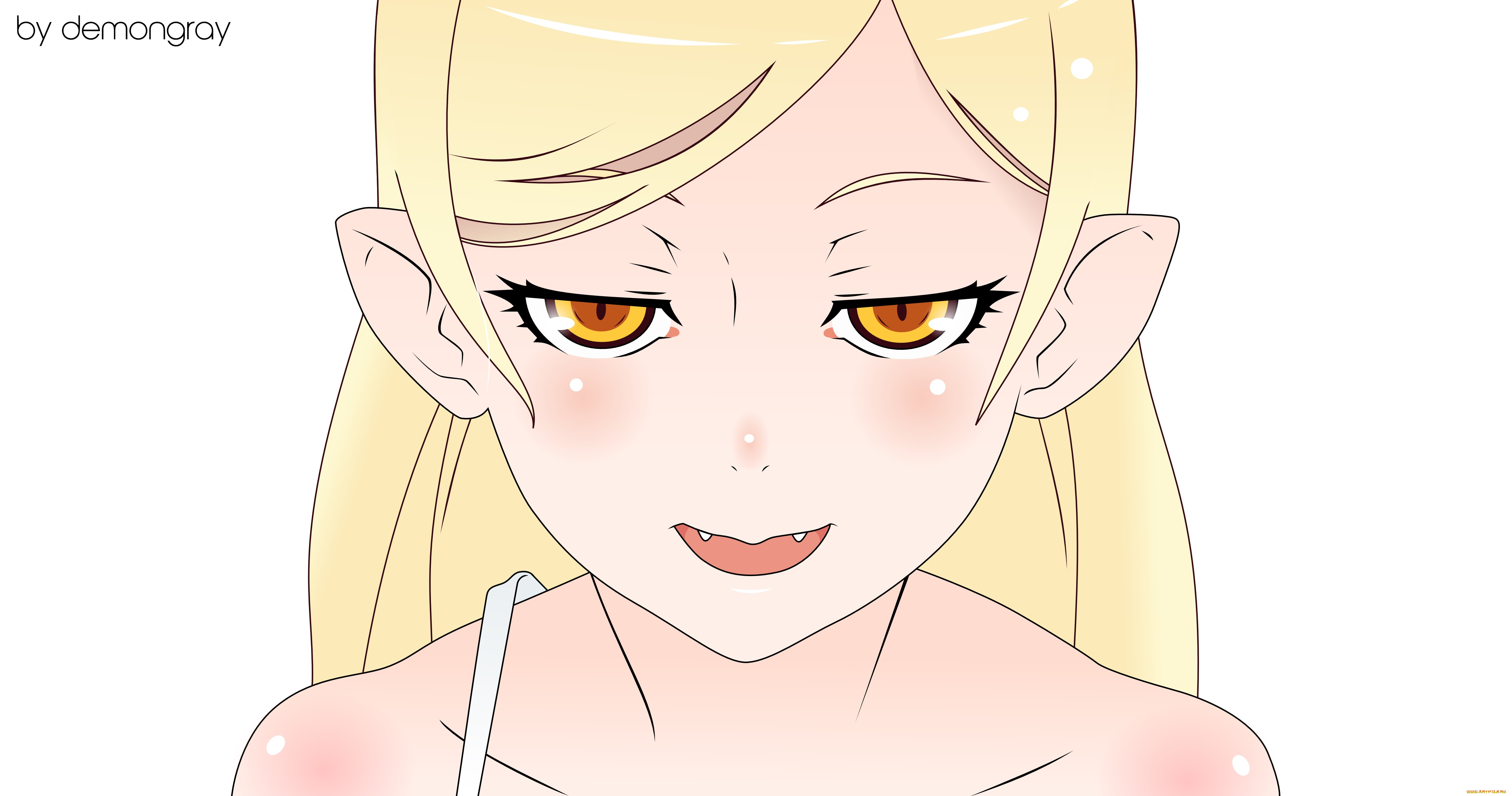 аниме, bakemonogatari, взгляд, девушка, фон