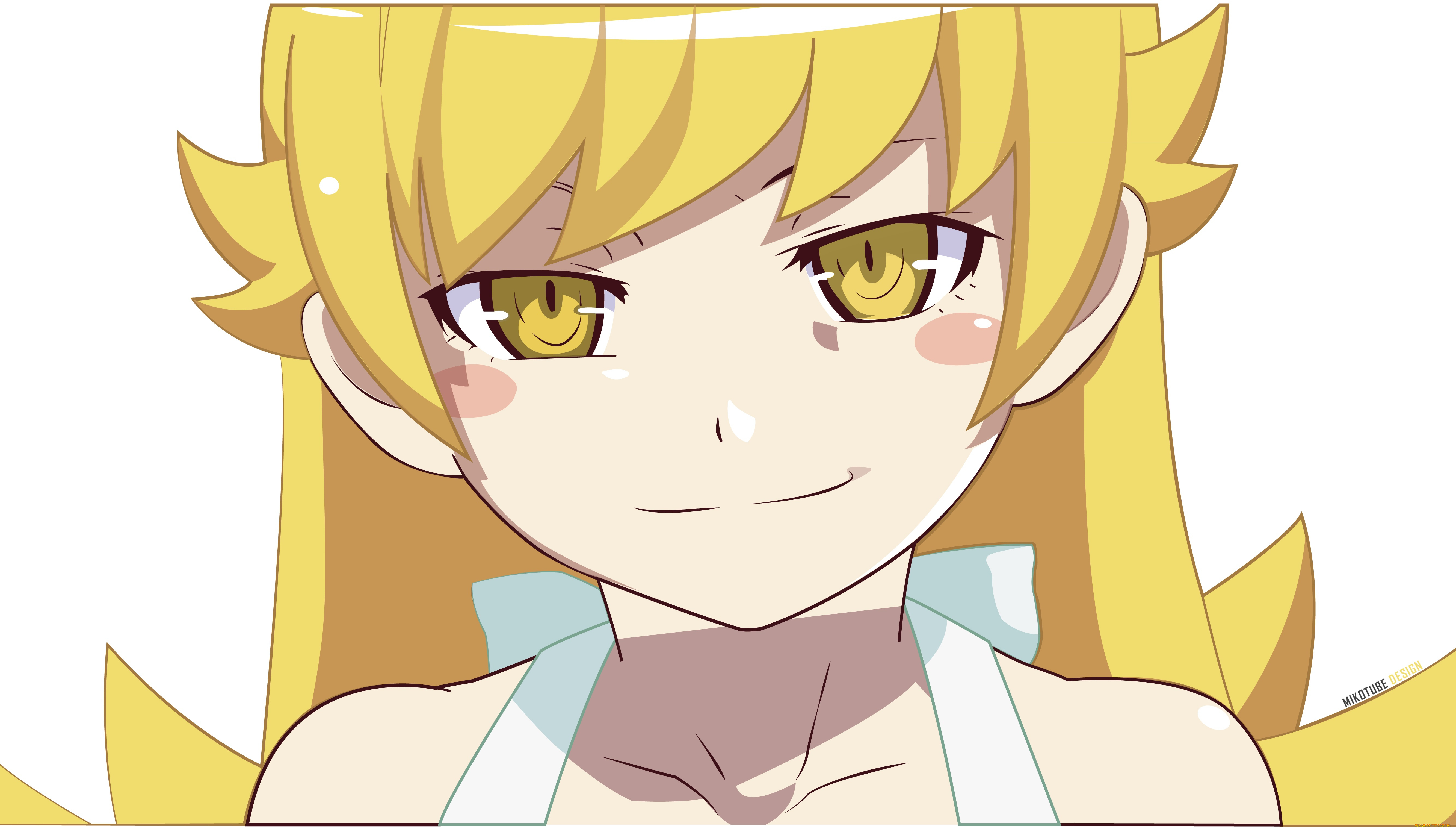 аниме, bakemonogatari, взгляд, фон, девушка