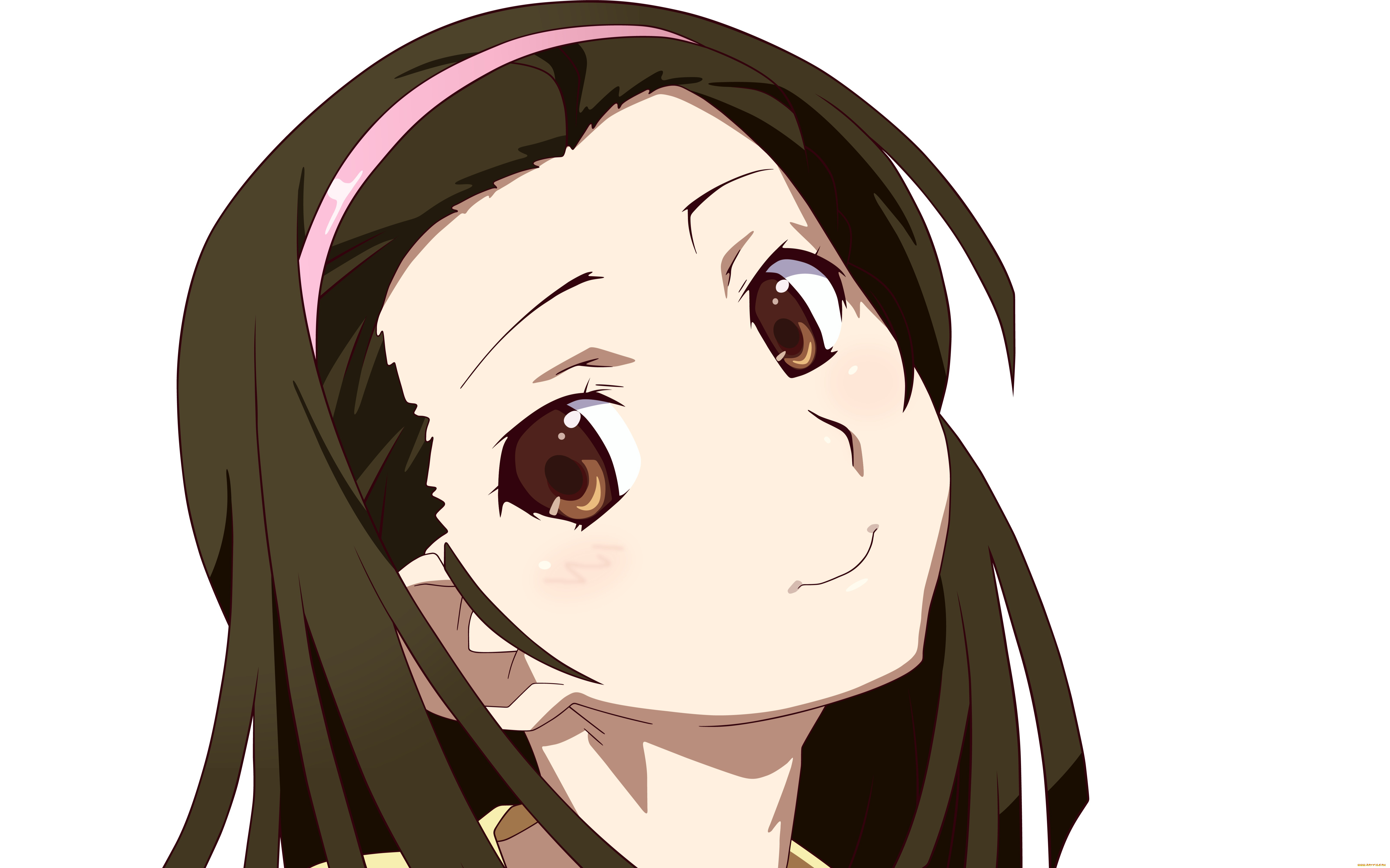 аниме, bakemonogatari, девушка, взгляд, фон