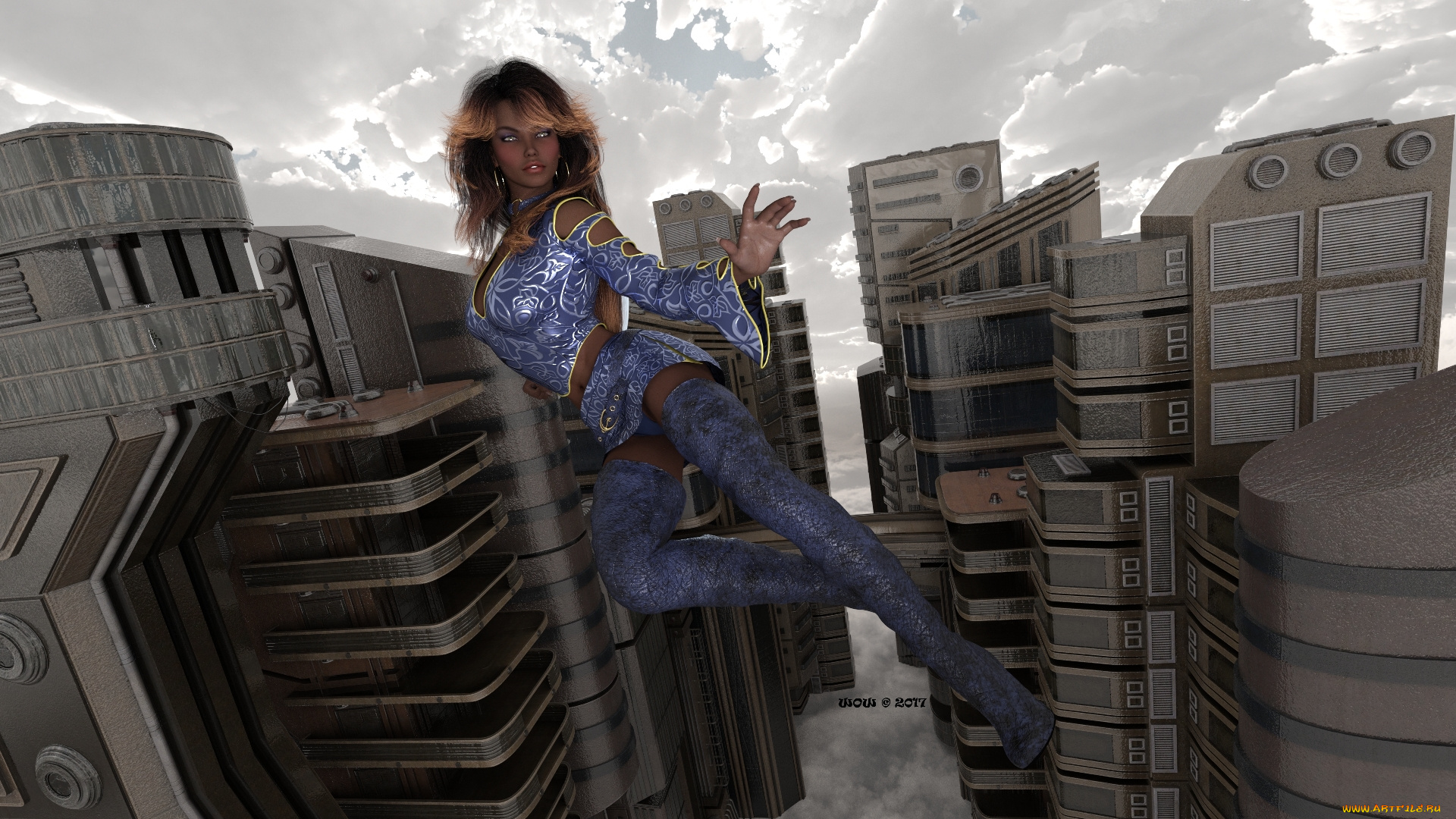 3д, графика, фантазия, , fantasy, девушка, фон, взгляд