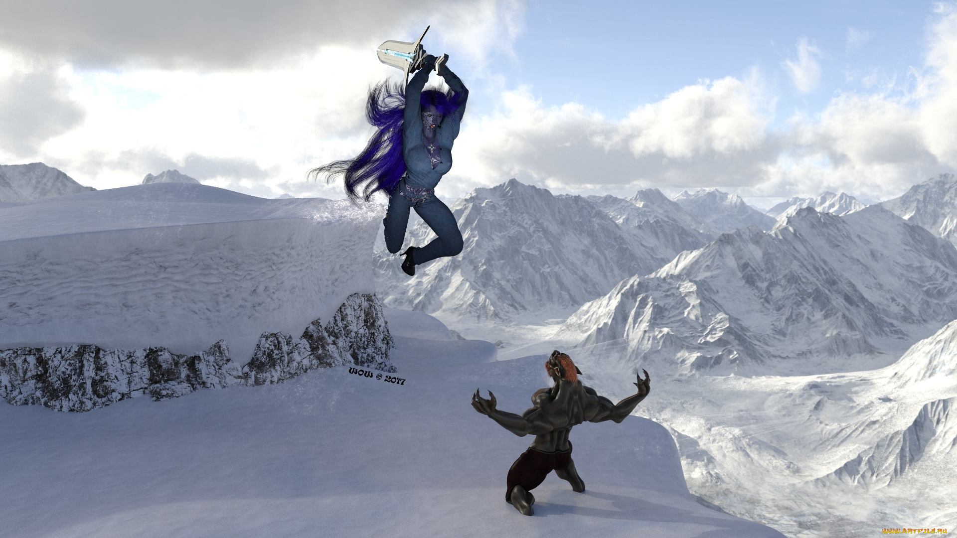 3д, графика, фантазия, , fantasy, фон, взгляд, девушка