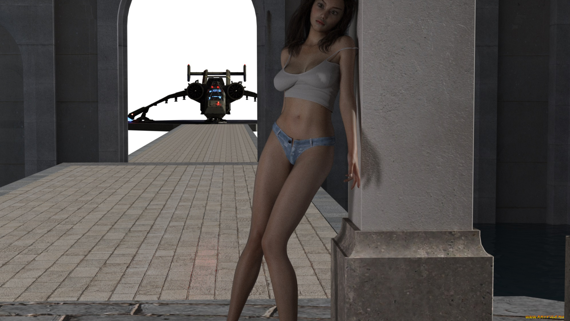 3д, графика, люди, , people, девушка, взгляд, фон