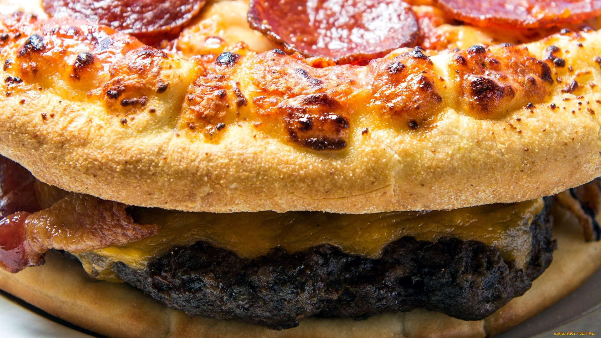 еда, пицца, сыр, колбаса