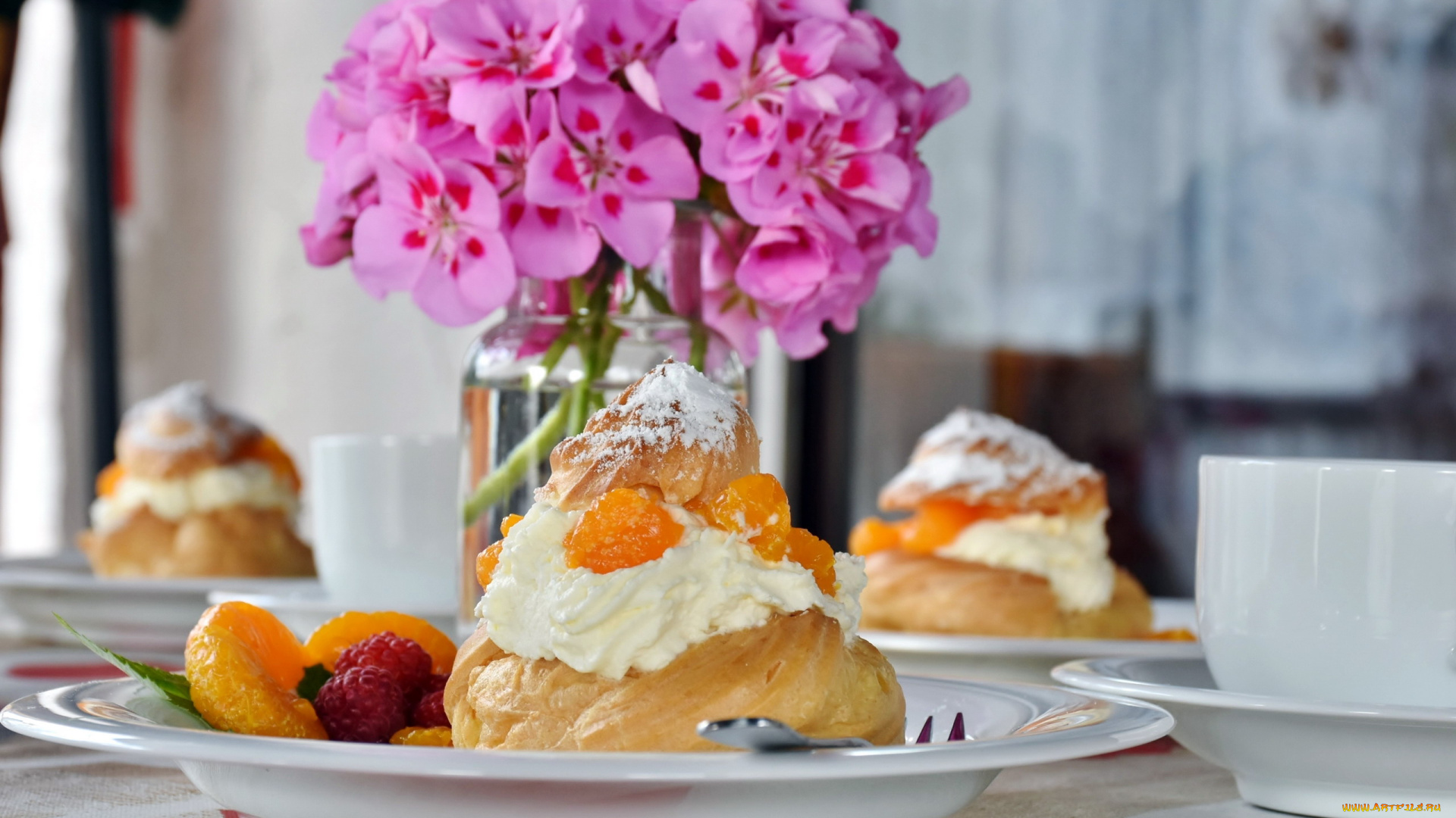 еда, пирожные, , кексы, , печенье, пирожное, малина, сливки