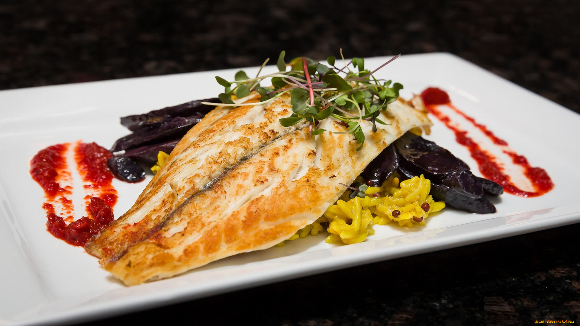 еда, рыбные, блюда, , с, морепродуктами, снедь