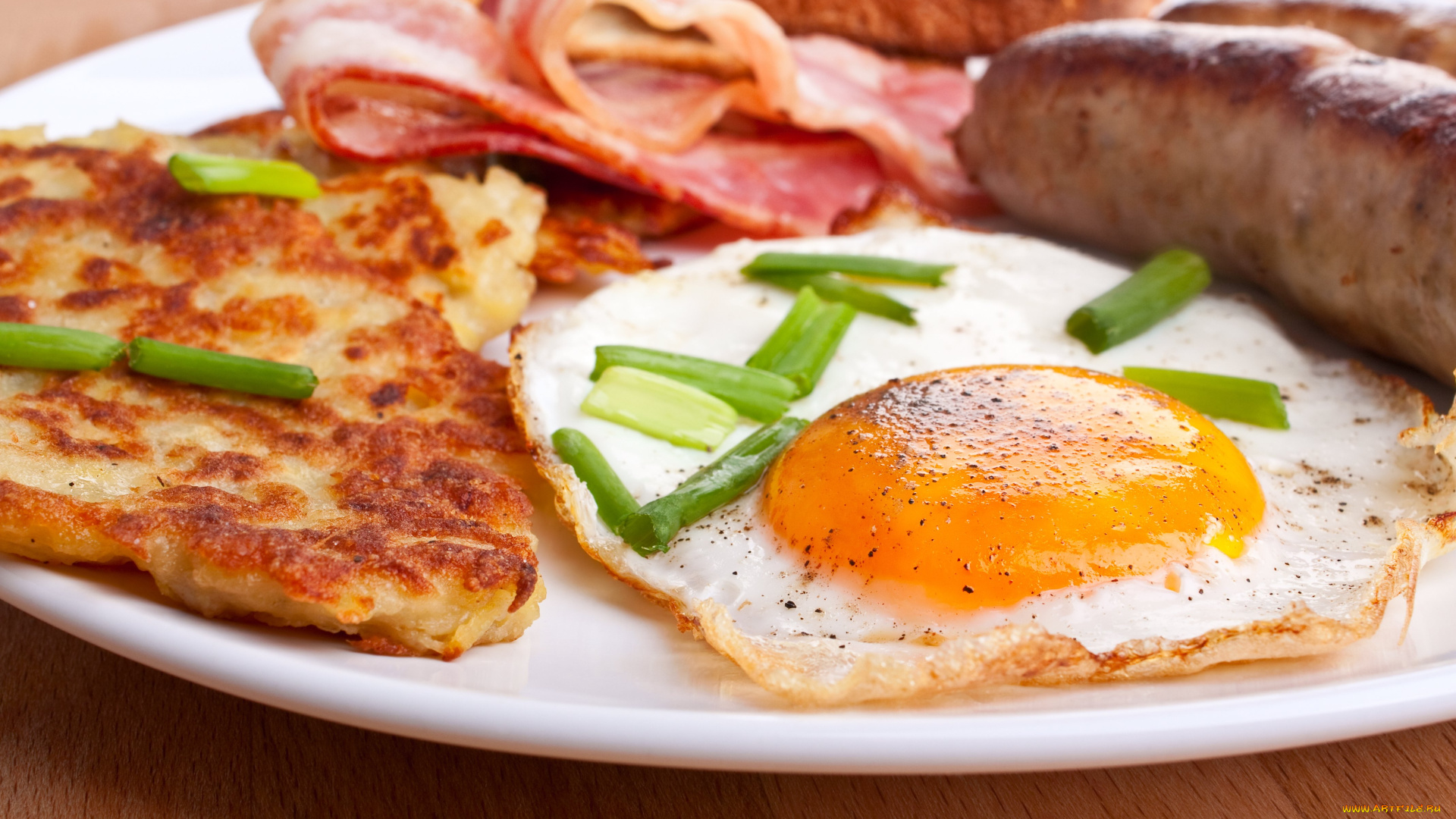 еда, Яичные, блюда, глазунья, яичница, бекон