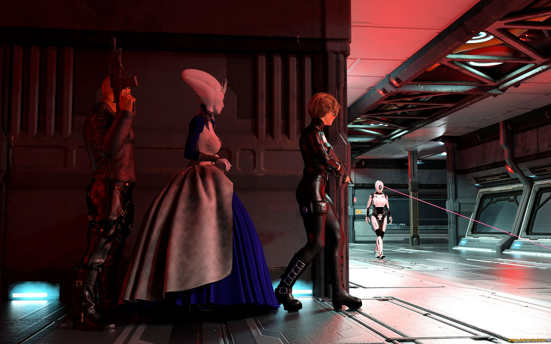 3д, графика, фантазия, , fantasy, фон, взгляд, девушки