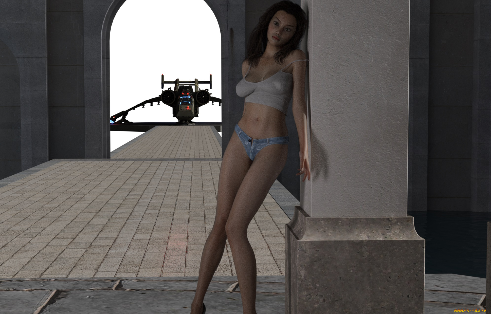 3д, графика, люди, , people, девушка, взгляд, фон